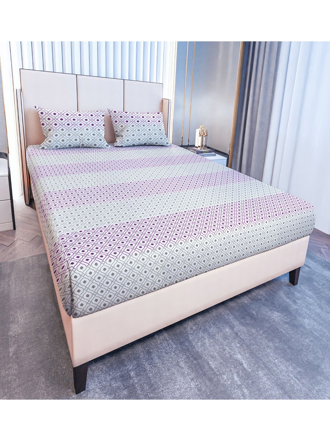 MAYFAIR HOMES LONDON Coral Geometric Cotton 120 TC Queen Bedsheet With 2 Pillow Covers, Mauve
MAYFAIR HOMES LONDON Coral Geometric Cotton 120 TC Queen Bedsheet With 2 Pillow Covers, Mauve