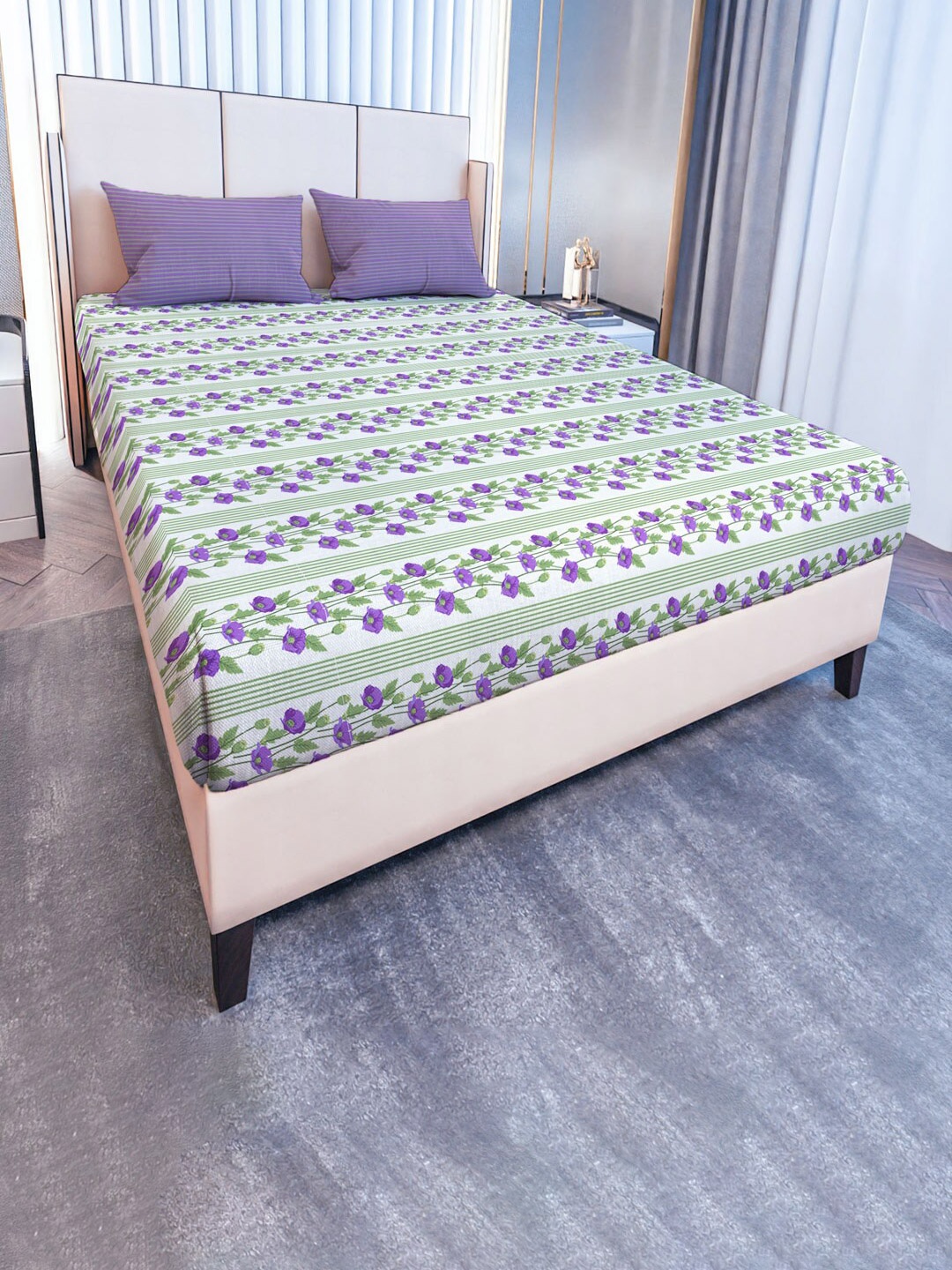 MAYFAIR HOMES LONDON Glen Purple Floral 120 TC Cotton King Bedsheet With 2 Pillow Covers
MAYFAIR HOMES LONDON Glen Purple Floral 120 TC Cotton King Bedsheet With 2 Pillow Covers