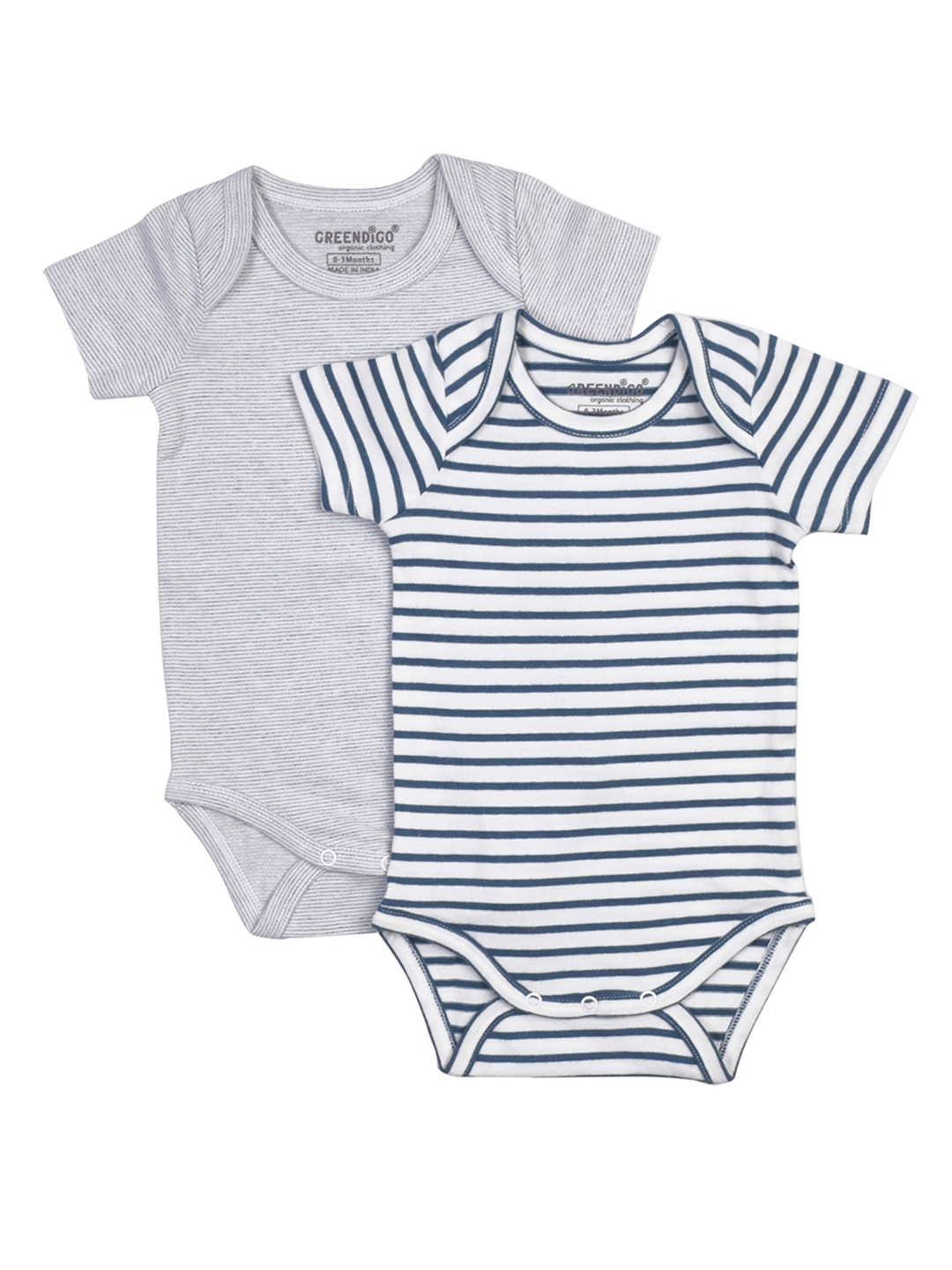 GREENDIGO Infant Kids Pack Of 2 Striped Organic Cotton Short Sleeves Bodysuits, White
GREENDIGO Infant Kids Pack Of 2 Striped Organic Cotton Short Sleeves Bodysuits, White