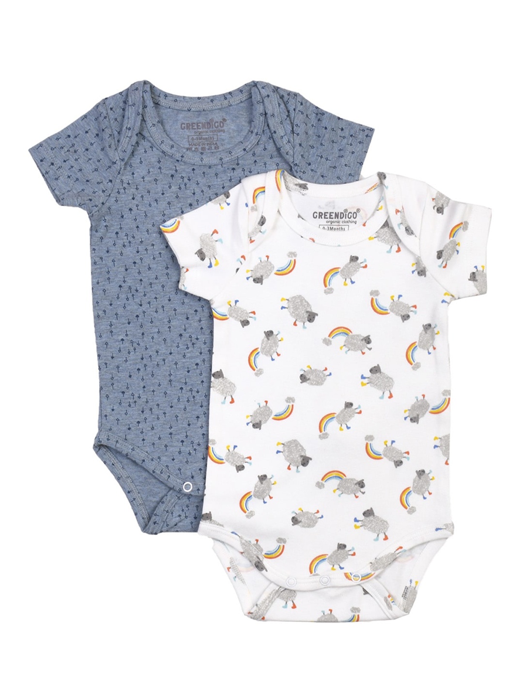 GREENDIGO Infant Kids Pack Of 2 Printed Organic Cotton Short Sleeves Bodysuits, White
GREENDIGO Infant Kids Pack Of 2 Printed Organic Cotton Short Sleeves Bodysuits, White