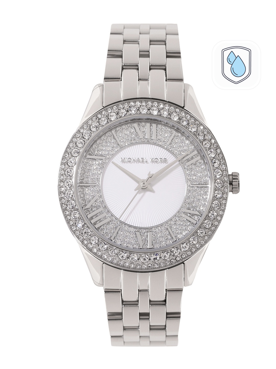 Michael Kors Women Harlowe Embellished Bracelet Style Analogue Watch MK4708, Silver
Michael Kors Women Harlowe Embellished Bracelet Style Analogue Watch MK4708, Silver