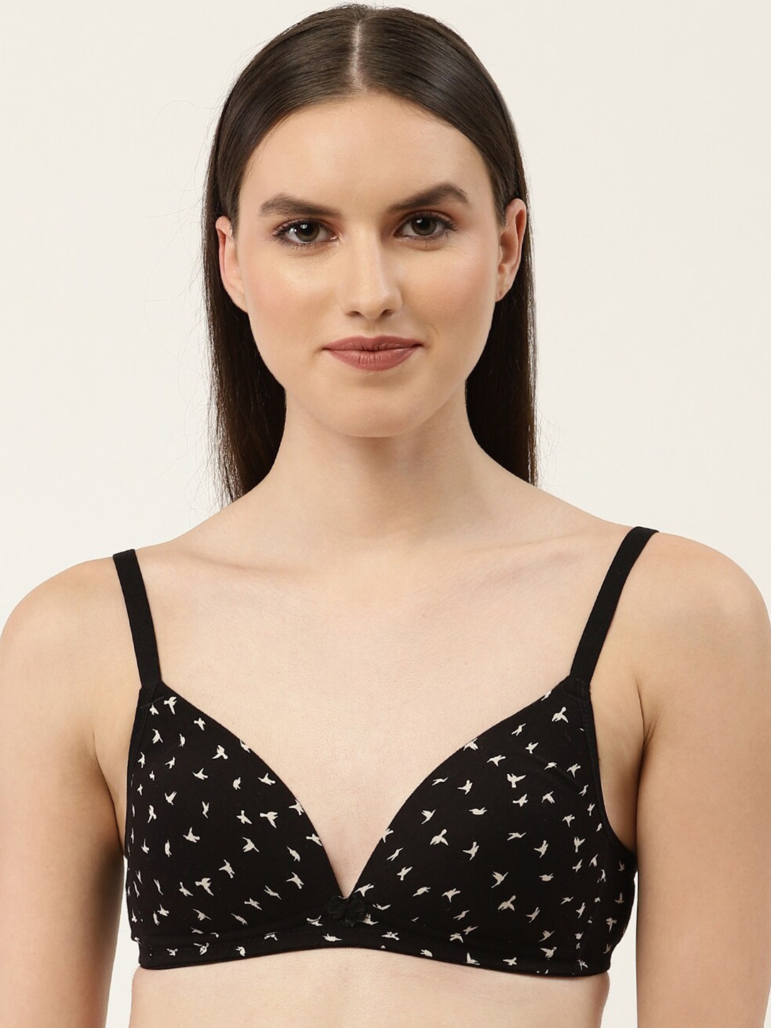 ETC Conversational Printed T-Shirt Bra, Black