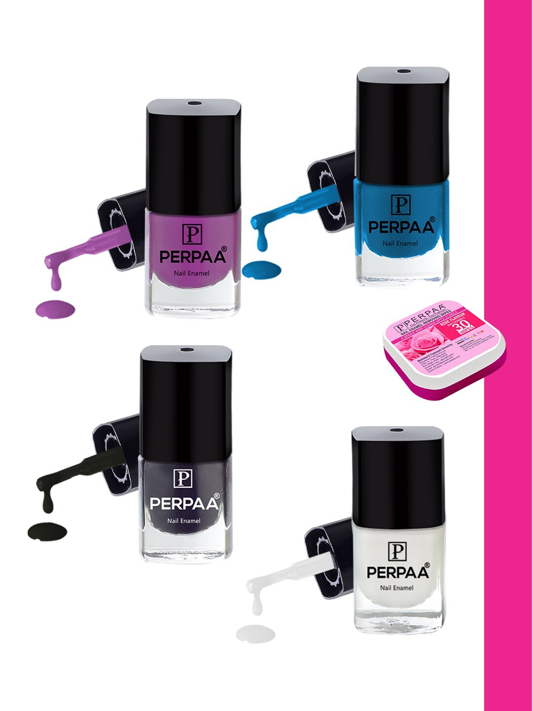 PERPAA Set of 4 Trendy Quick-Drying & Long Lasting Gel Nail Enamel - 5 ml each, Multi
PERPAA Set of 4 Trendy Quick-Drying & Long Lasting Gel Nail Enamel - 5 ml each, Multi