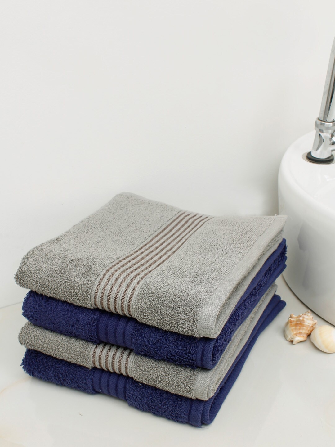 AVI Living Grey & Navy Blue 4 Pieces Pure Cotton 500GSM Highly Absorbent Hand Towels
AVI Living Grey & Navy Blue 4 Pieces Pure Cotton 500GSM Highly Absorbent Hand Towels