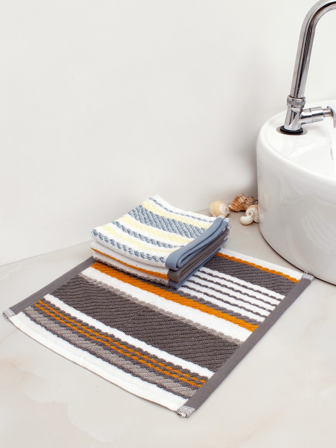 AVI Living Blue & Yellow 4 Pcs Striped Pure Cotton 500GSM Highly Absorbent Face Towels
AVI Living Blue & Yellow 4 Pcs Striped Pure Cotton 500GSM Highly Absorbent Face Towels