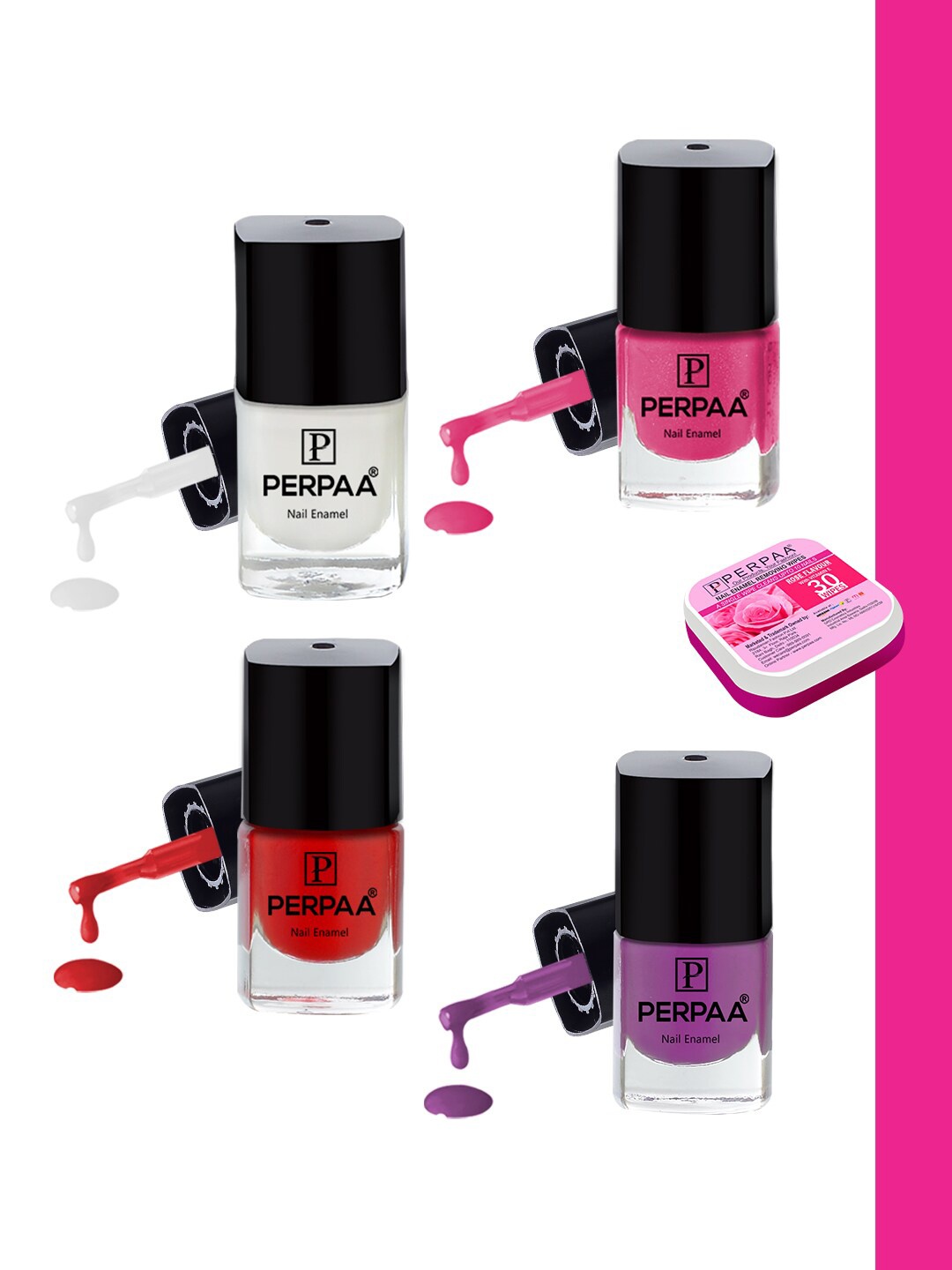 PERPAA Set of 4 Trendy Quick-Drying & Long Lasting Gel Nail Enamel - 5 ml each, Multi
PERPAA Set of 4 Trendy Quick-Drying & Long Lasting Gel Nail Enamel - 5 ml each, Multi