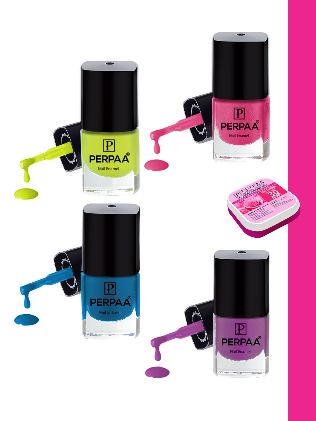PERPAA Set of 4 Trendy Quick-Drying & Long Lasting Gel Nail Enamel - 5 ml each, Multi
PERPAA Set of 4 Trendy Quick-Drying & Long Lasting Gel Nail Enamel - 5 ml each, Multi