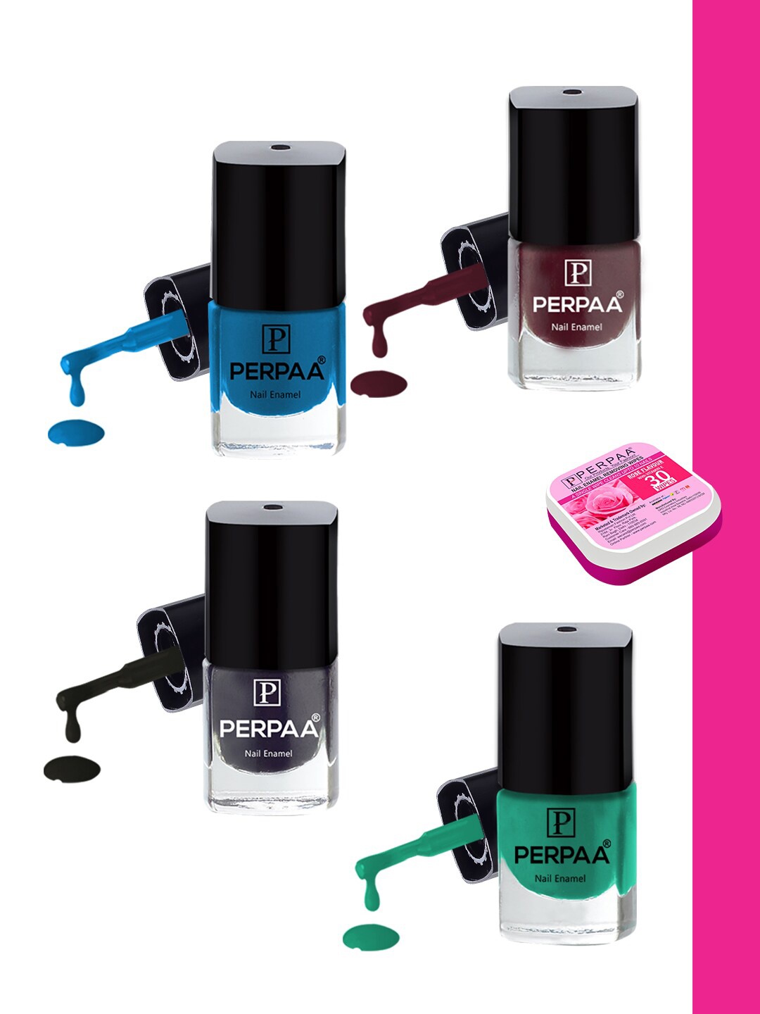 PERPAA Set of 4 Trendy Quick-Drying & Long Lasting Gel Nail Enamel - 5 ml each, Multi
PERPAA Set of 4 Trendy Quick-Drying & Long Lasting Gel Nail Enamel - 5 ml each, Multi