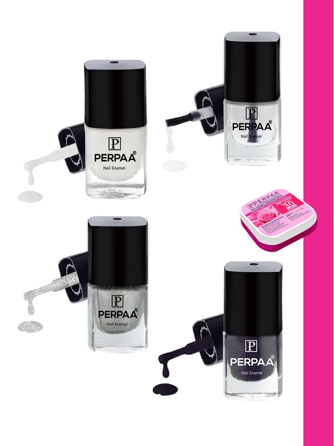 PERPAA Set of 4 Trendy Quick-Drying & Long Lasting Gel Nail Enamel - 5 ml each, Multi
PERPAA Set of 4 Trendy Quick-Drying & Long Lasting Gel Nail Enamel - 5 ml each, Multi