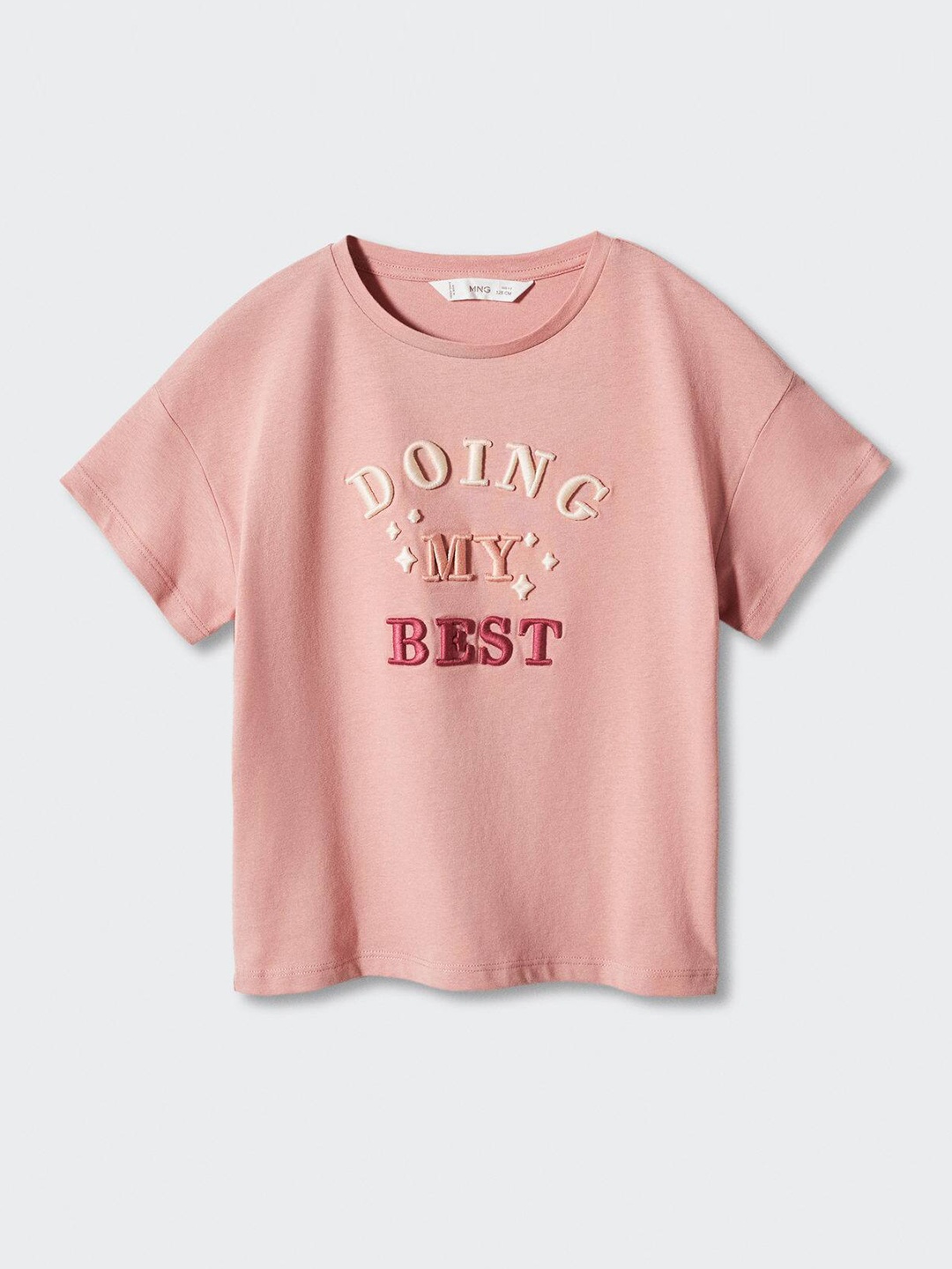 Mango Kids Girls Typography Embroidered Drop-Shoulder Sleeves Pure Cotton T-shirt, Rose
Mango Kids Girls Typography Embroidered Drop-Shoulder Sleeves Pure Cotton T-shirt, Rose
