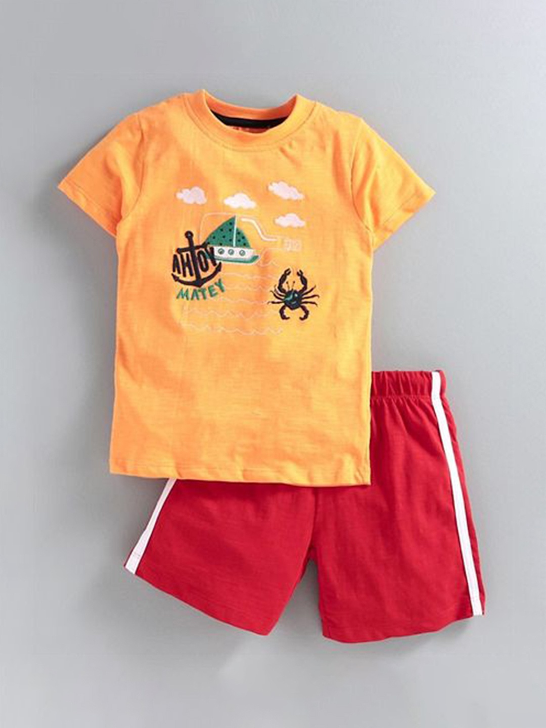 JusCubs Infant Boys Embroidered Pure Cotton Round Neck T-shirt with Shorts Clothing Set, Orange
JusCubs Infant Boys Embroidered Pure Cotton Round Neck T-shirt with Shorts Clothing Set, Orange