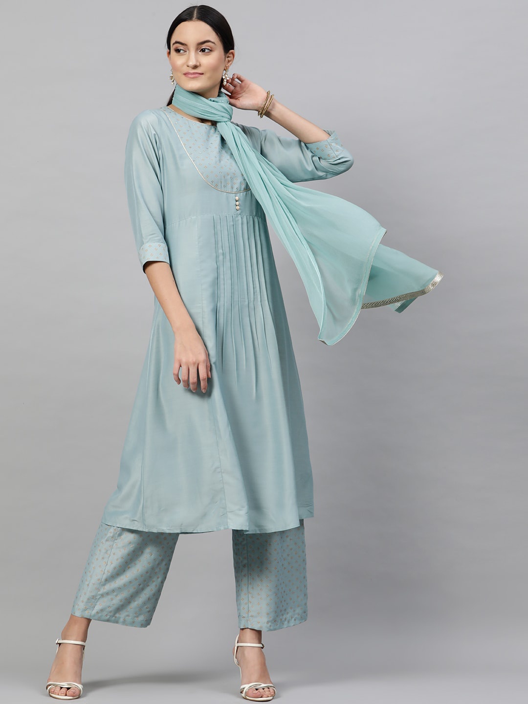 indo street Ethnic Motifs Printed Pure Cotton Kurta with Trousers with Dupatta, Sea green
indo street Ethnic Motifs Printed Pure Cotton Kurta with Trousers with Dupatta, Sea green