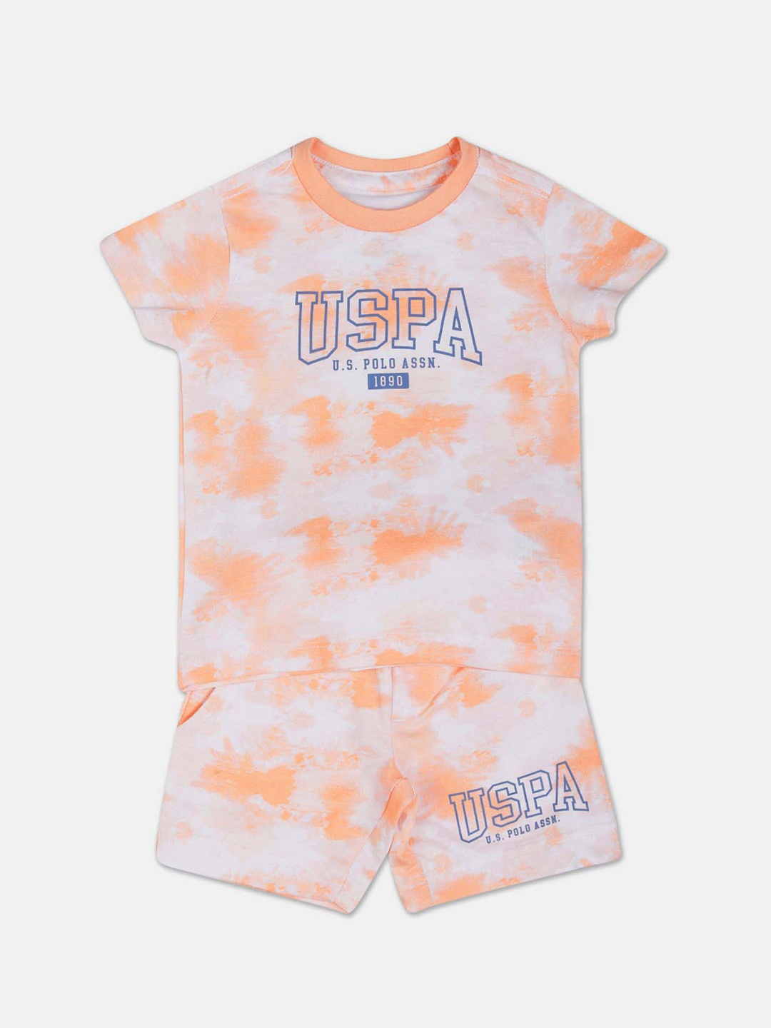 U.S. Polo Assn. Kids Boys Tie and Dye Printed Pure Cotton T-shirt with Shorts Clothing Set, Orange
U.S. Polo Assn. Kids Boys Tie and Dye Printed Pure Cotton T-shirt with Shorts Clothing Set, Orange