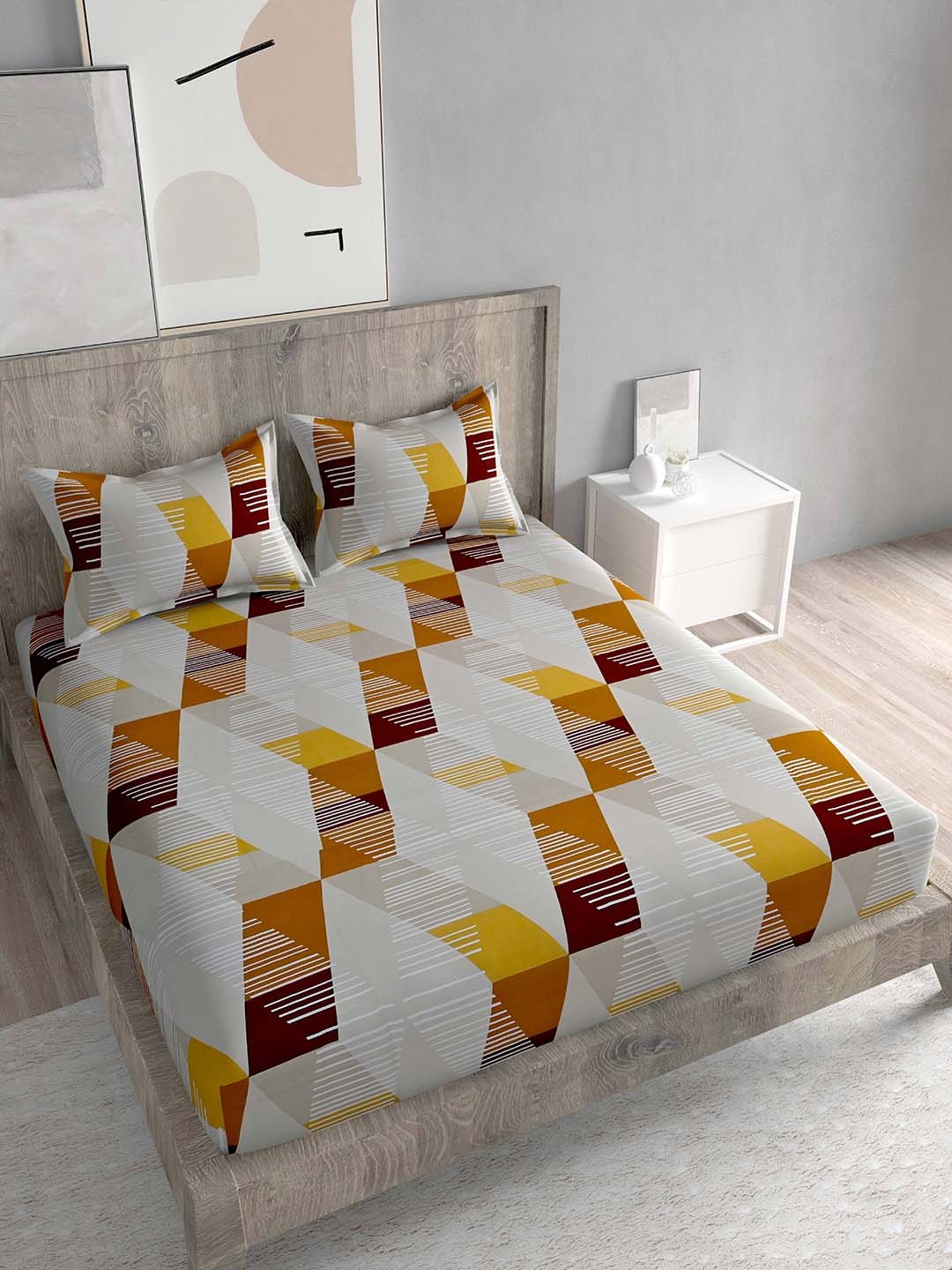 Spangle Grey & Yellow Ethnic Motifs 260 TC Cotton King Bedsheet With 2 Pillow Covers
Spangle Grey & Yellow Ethnic Motifs 260 TC Cotton King Bedsheet With 2 Pillow Covers