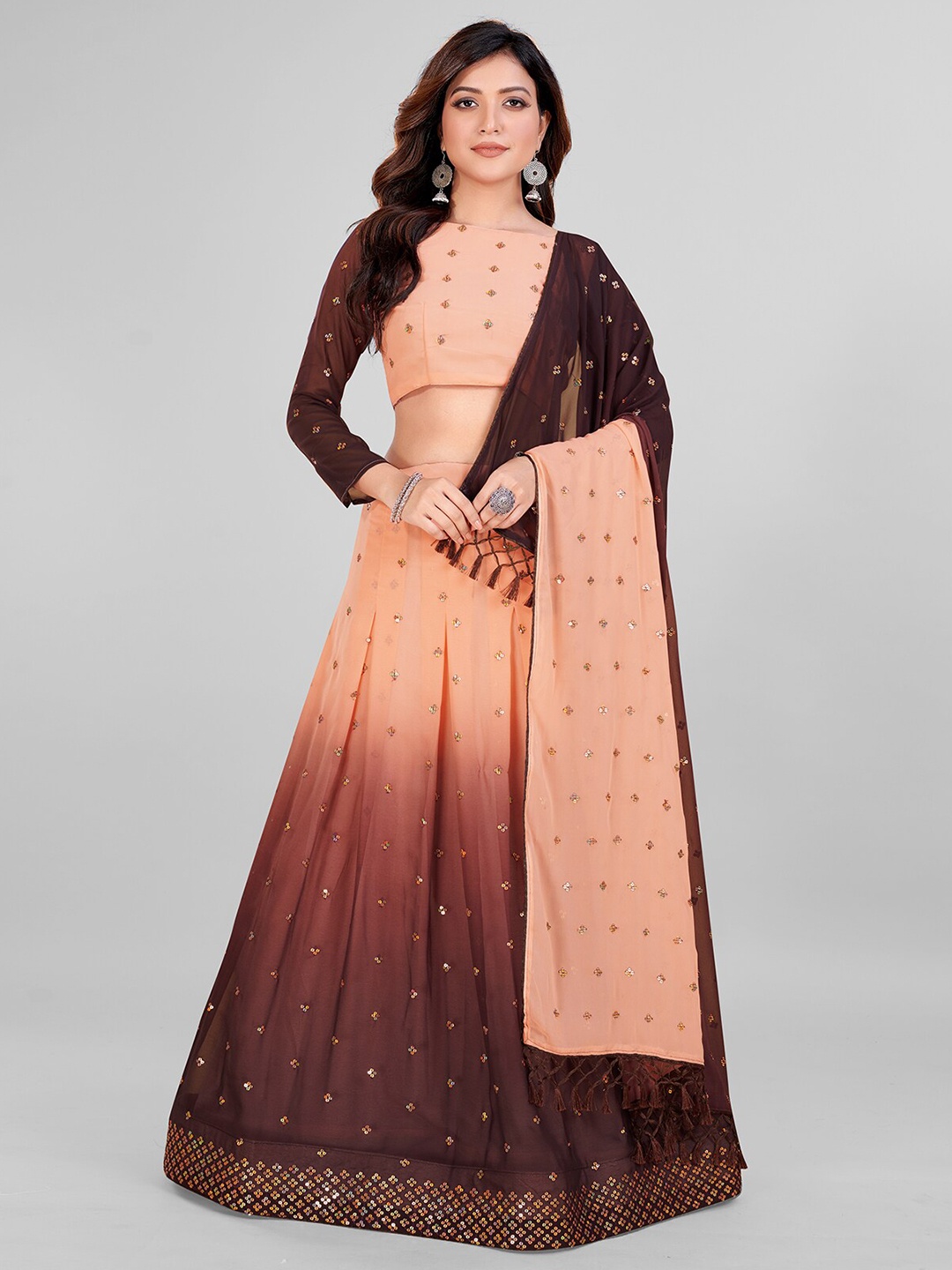 Mitera Embroidered Sequinned Semi-Stitched Lehenga & Unstitched Blouse With Dupatta, Orange
Mitera Embroidered Sequinned Semi-Stitched Lehenga & Unstitched Blouse With Dupatta, Orange