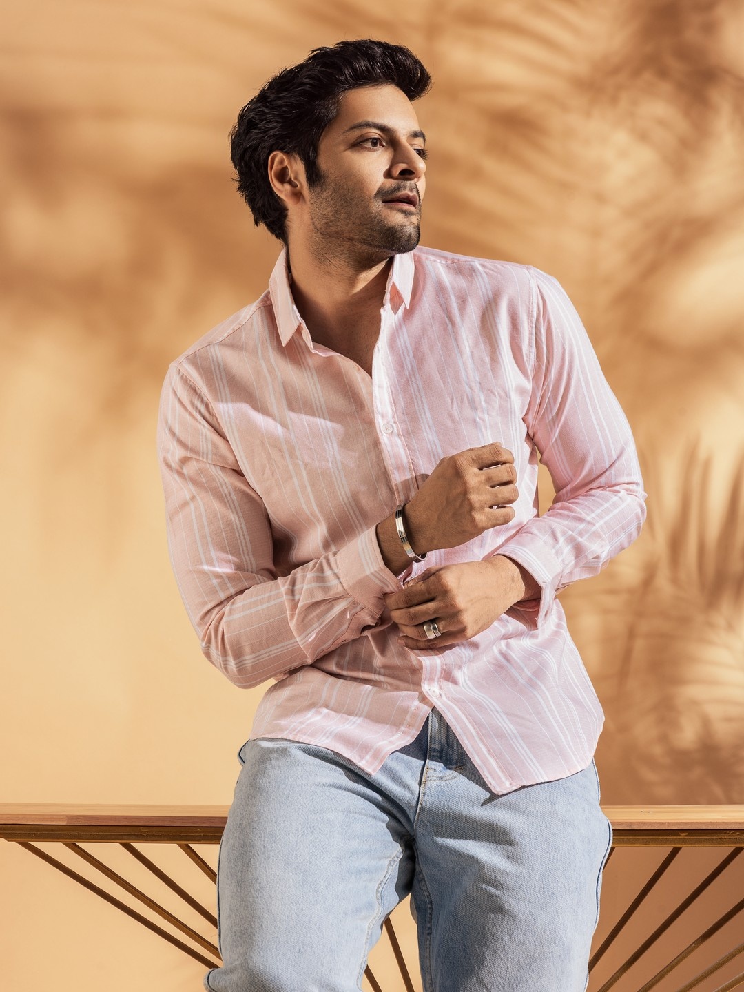 Dennis Lingo Striped Slim Fit Pure Cotton Casual Shirt, Pink