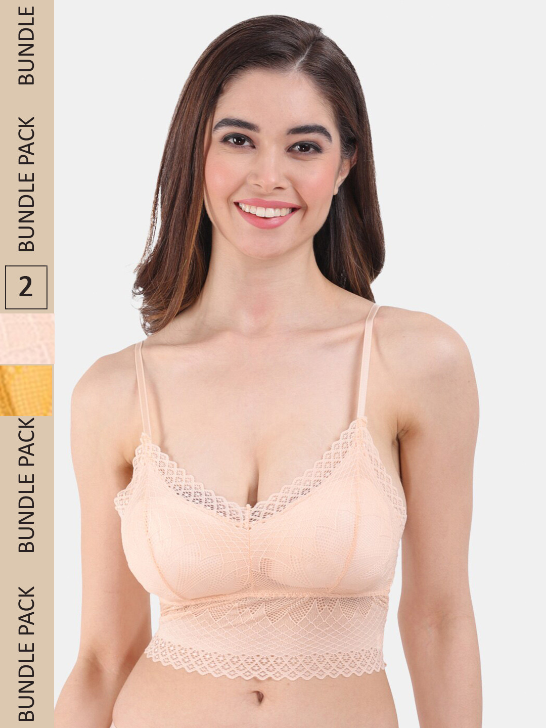 Amour Secret Pack Of 2 Bralette Bra PD601_Pch_Ylw, Peach 
Amour Secret Pack Of 2 Bralette Bra PD601_Pch_Ylw, Peach