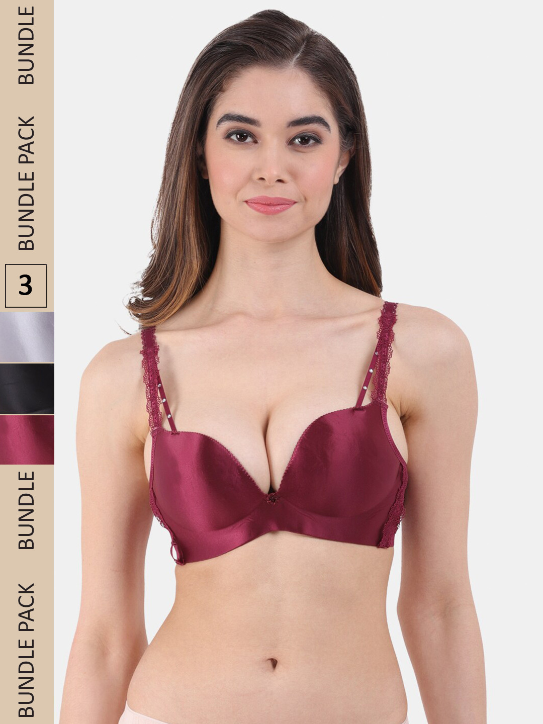 Amour Secret Pack of 3 Heavily Padded All Day Comfort Seamless Plunge Bra, Black
Amour Secret Pack of 3 Heavily Padded All Day Comfort Seamless Plunge Bra, Black