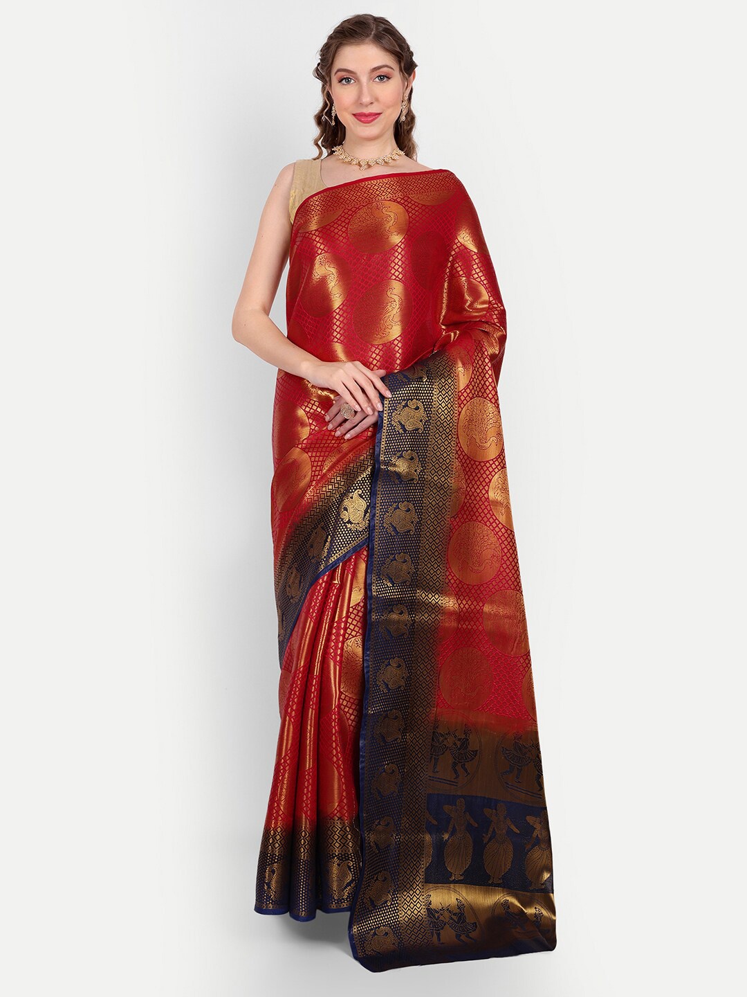 Paramparik Textile Ethnic Motif Woven Design Zari Pure Silk Banarasi Saree, Red
Paramparik Textile Ethnic Motif Woven Design Zari Pure Silk Banarasi Saree, Red