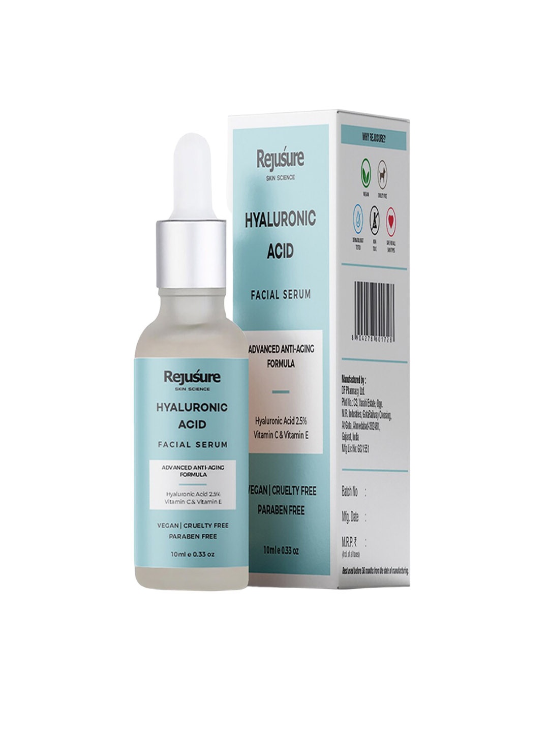 REJUSURE 2.5% Hyaluronic Acid Face Serum For Fine Lines & Intense Hydration - 10ml, White
REJUSURE 2.5% Hyaluronic Acid Face Serum For Fine Lines & Intense Hydration - 10ml, White