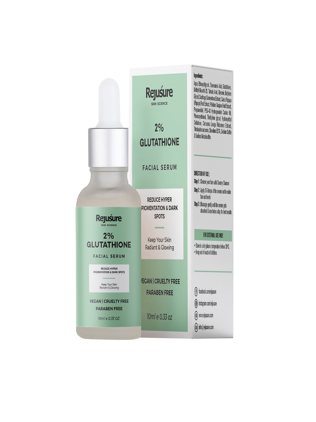 REJUSURE 2% Glutathione Face Serum With Glutathione & Tranexamic Acid 10 ml, White
REJUSURE 2% Glutathione Face Serum With Glutathione & Tranexamic Acid 10 ml, White