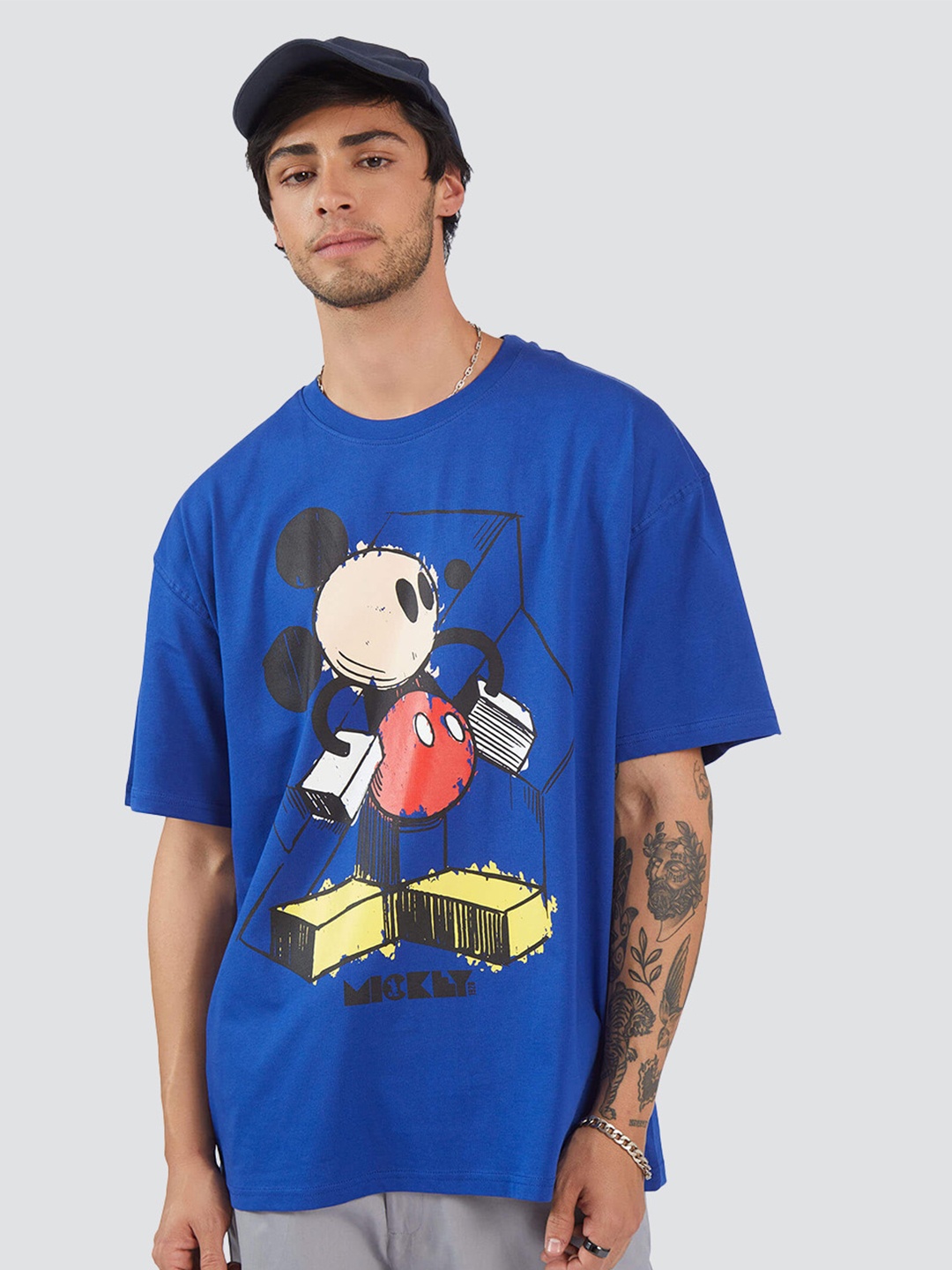 Bonkers Corner Mickey Mouse Printed Drop-Shoulder Sleeves Cotton Loose T-shirt, Blue
Bonkers Corner Mickey Mouse Printed Drop-Shoulder Sleeves Cotton Loose T-shirt, Blue