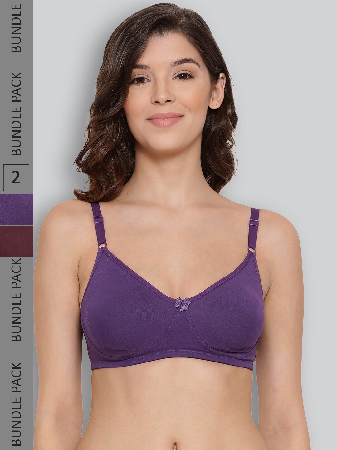LYRA Pack Of 2 Underwired Pure Cotton Non Padded All Day Comfort Seamless T-shirt Bra, Purple
LYRA Pack Of 2 Underwired Pure Cotton Non Padded All Day Comfort Seamless T-shirt Bra, Purple
