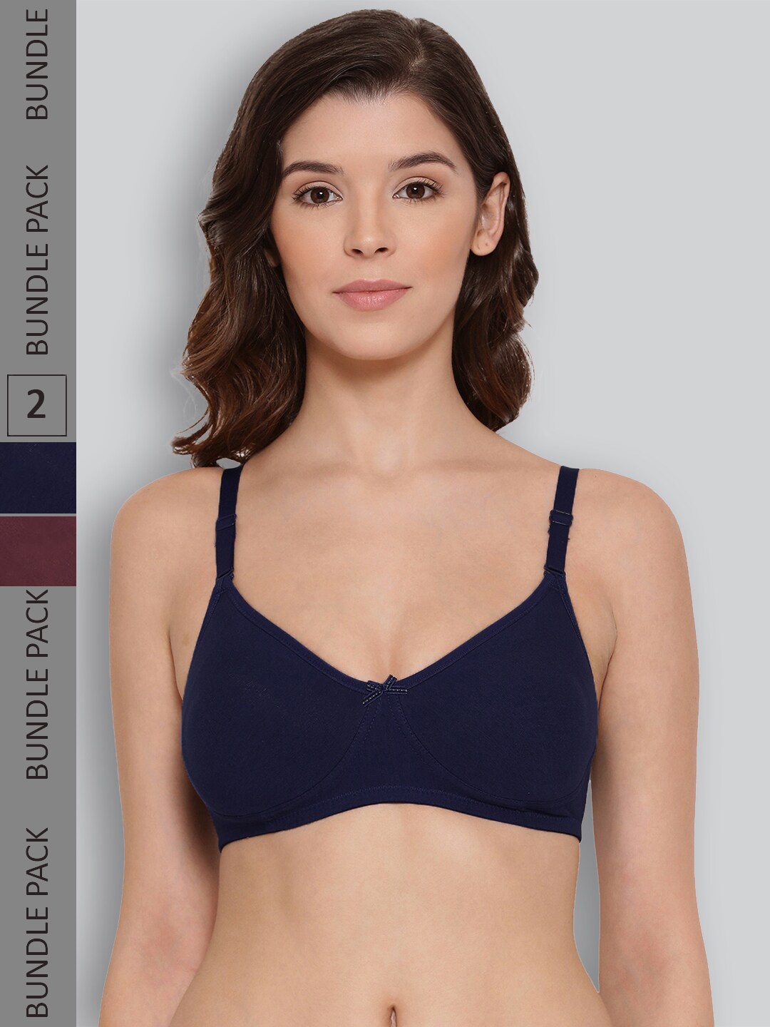 LYRA Pack Of 2 Underwired Pure Cotton Non Padded All Day Comfort Seamless T-shirt Bra, Navy blue
LYRA Pack Of 2 Underwired Pure Cotton Non Padded All Day Comfort Seamless T-shirt Bra, Navy blue