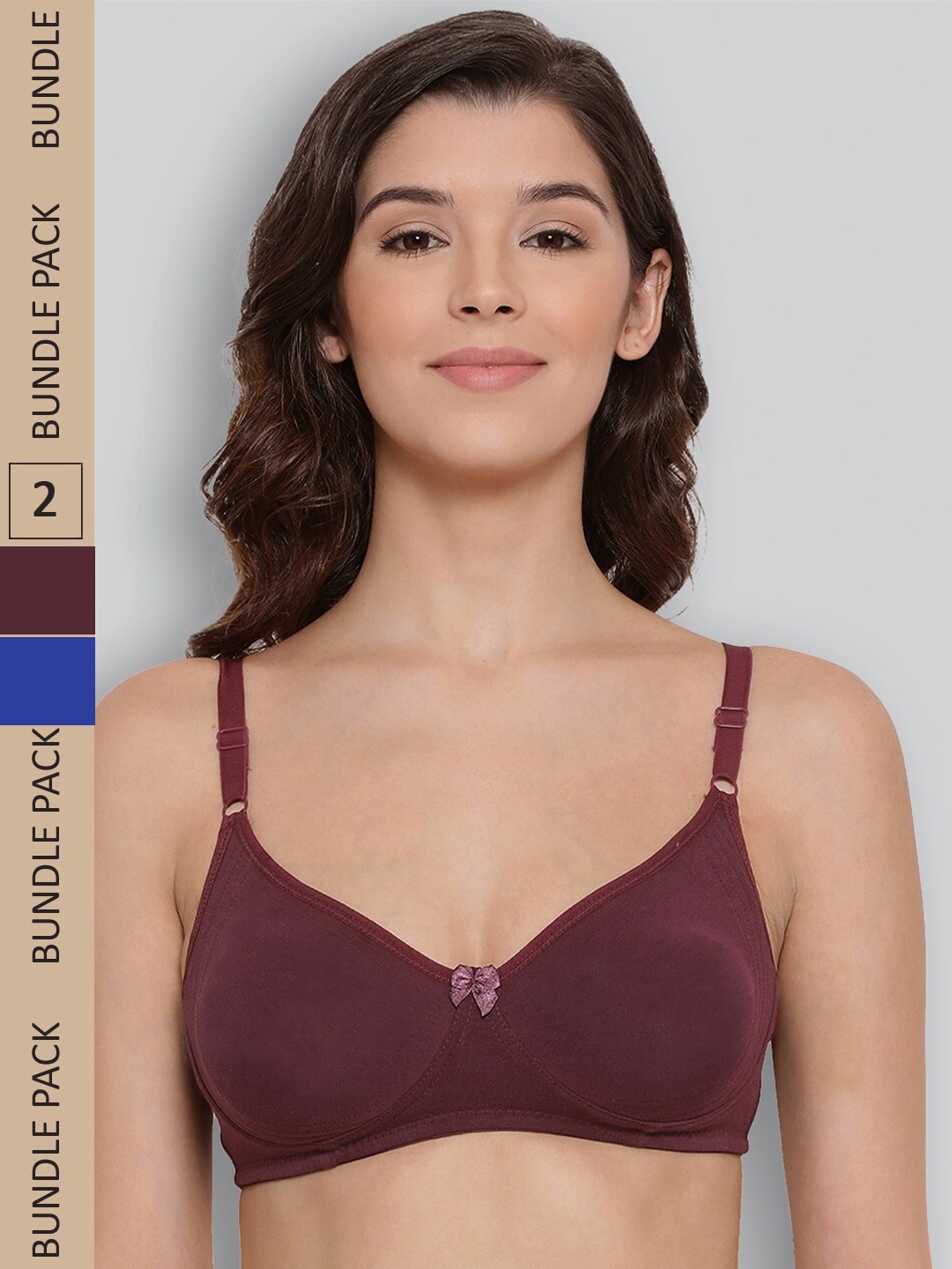 LYRA Pack Of 2 Non Padded Seamless Moulded Full Coverage Pure Cotton Underwired Bra, Burgundy
LYRA Pack Of 2 Non Padded Seamless Moulded Full Coverage Pure Cotton Underwired Bra, Burgundy