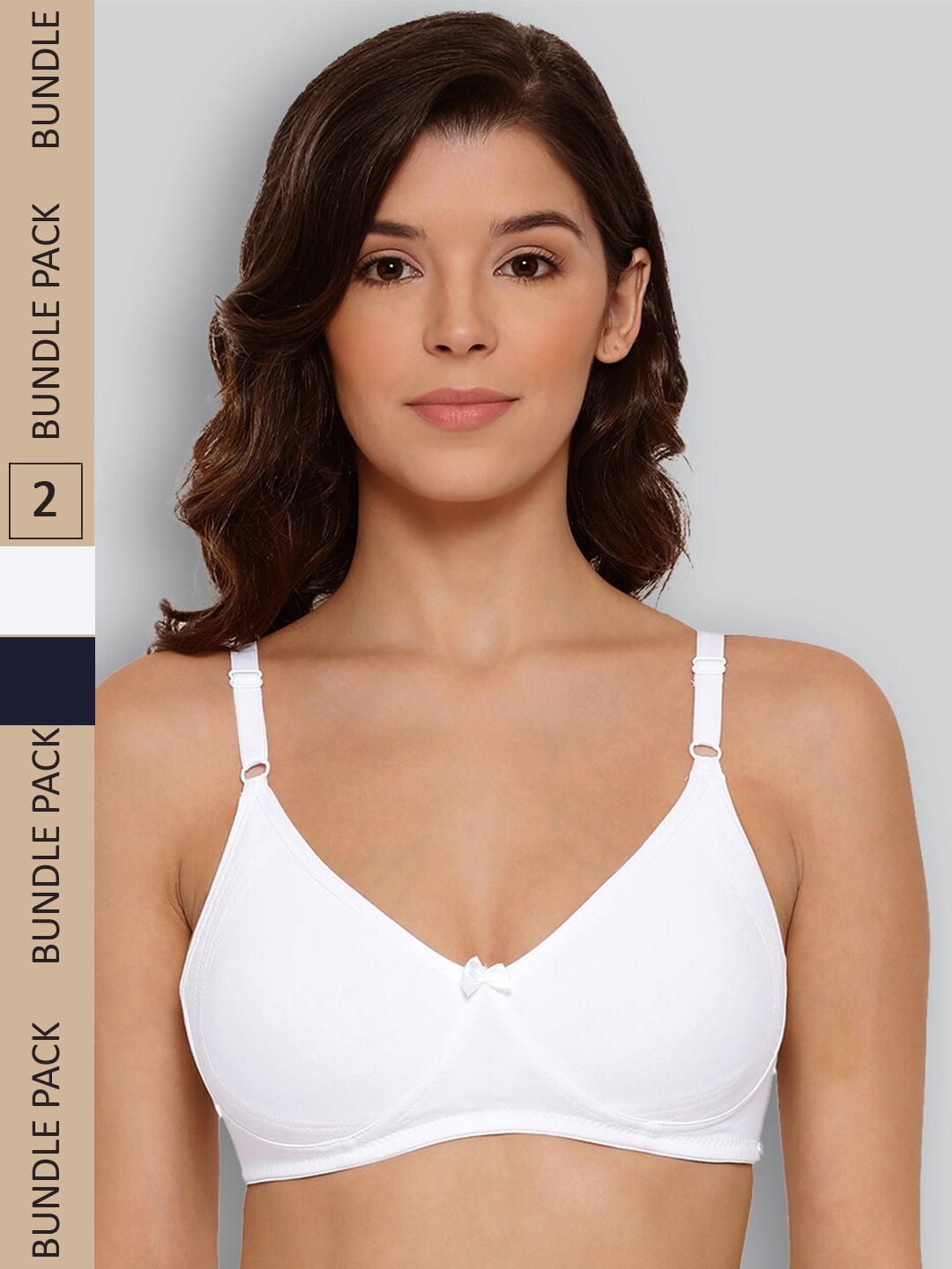 LYRA Pack Of 2 Non Padded Seamless Moulded Full Coverage Pure Cotton Underwired Bra, Navy blue
LYRA Pack Of 2 Non Padded Seamless Moulded Full Coverage Pure Cotton Underwired Bra, Navy blue