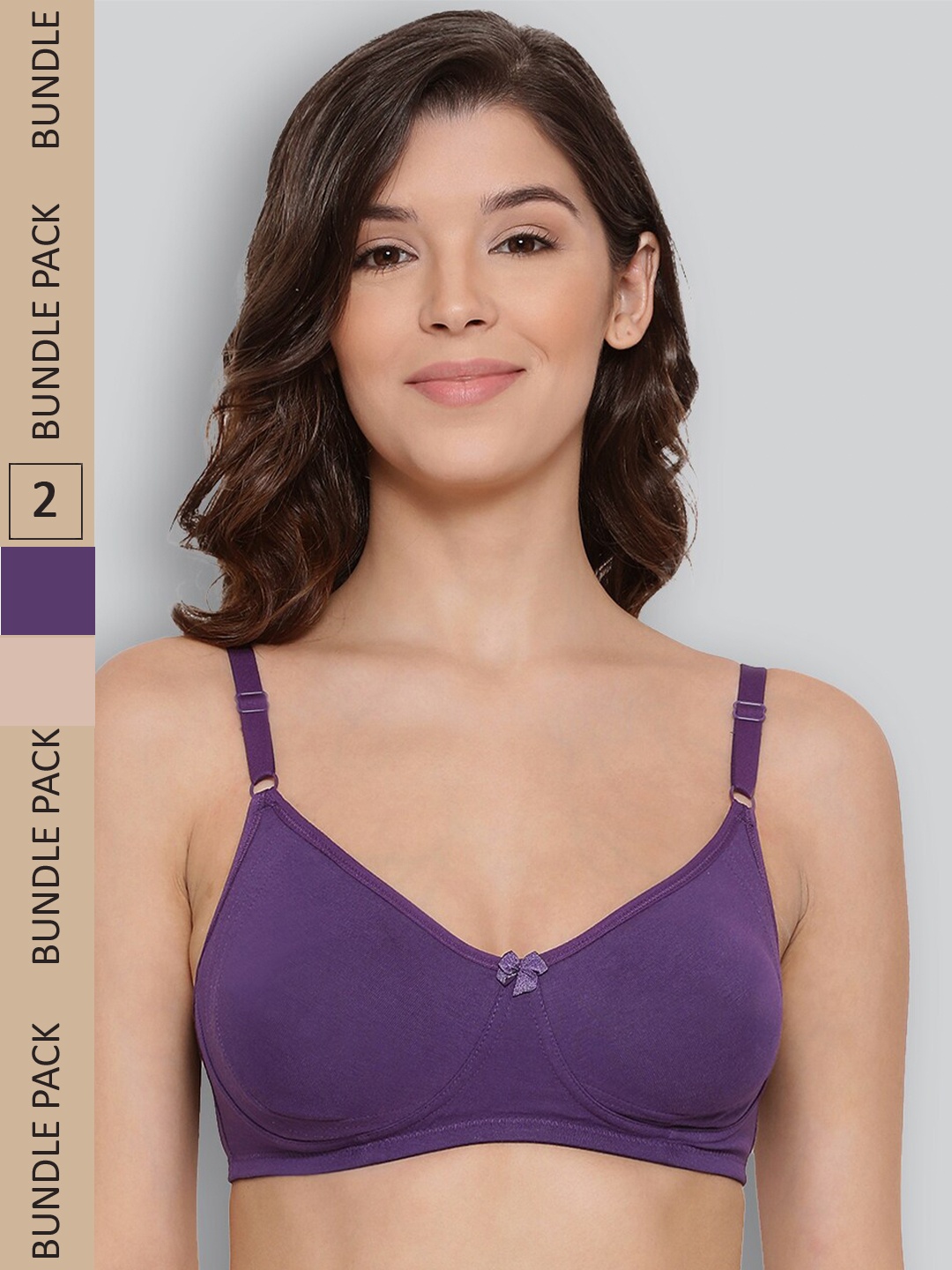 LYRA Pack Of 2 Non Padded Seamless Moulded Full Coverage Pure Cotton Underwired Bra, Violet
LYRA Pack Of 2 Non Padded Seamless Moulded Full Coverage Pure Cotton Underwired Bra, Violet