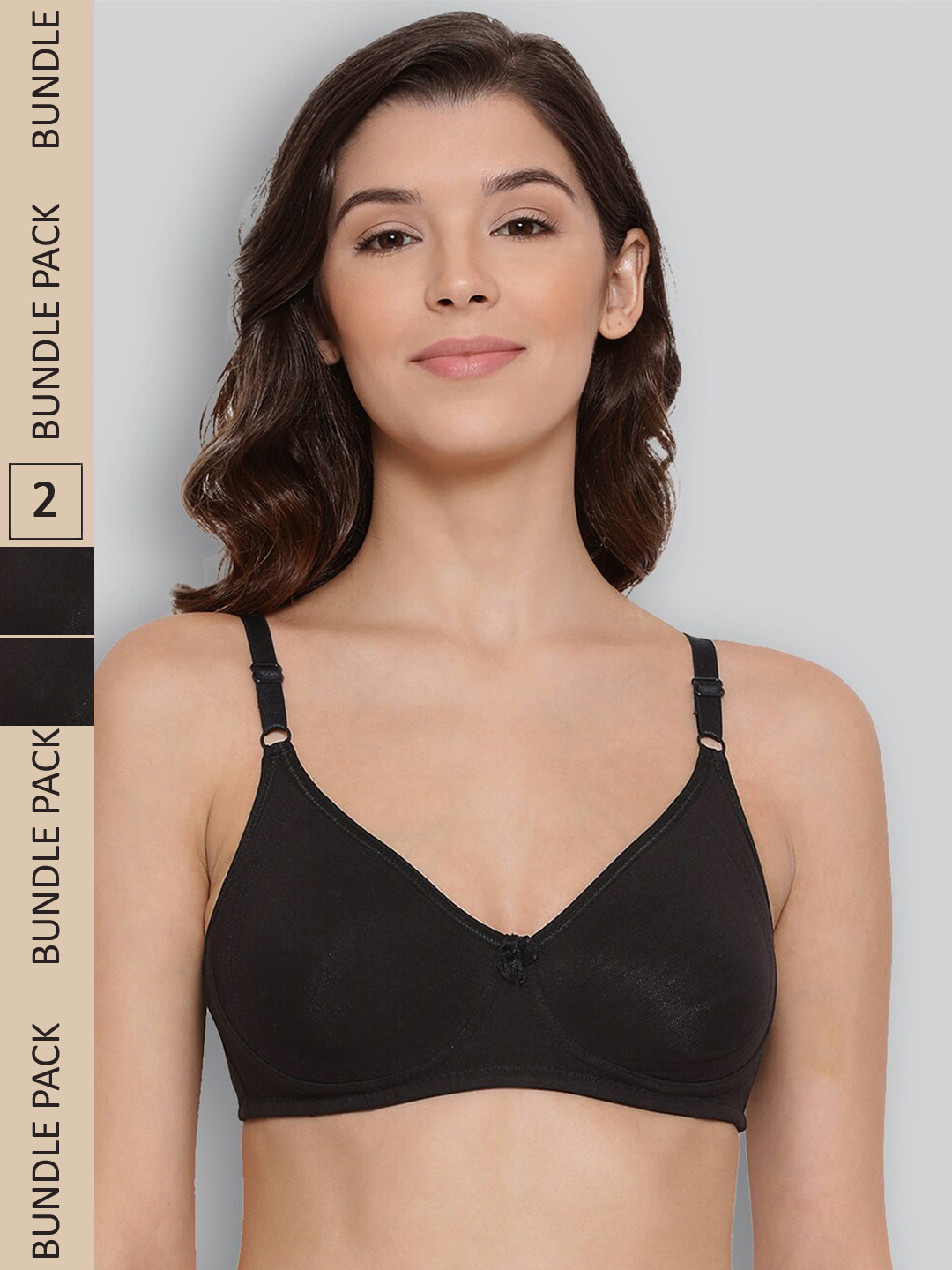 LYRA Pack Of 2 Non Padded Underwired Pure Cotton T-Shirt Bra MY_LYRA_BRA_513_BLK_30B_2PC, Black
LYRA Pack Of 2 Non Padded Underwired Pure Cotton T-Shirt Bra MY_LYRA_BRA_513_BLK_30B_2PC, Black