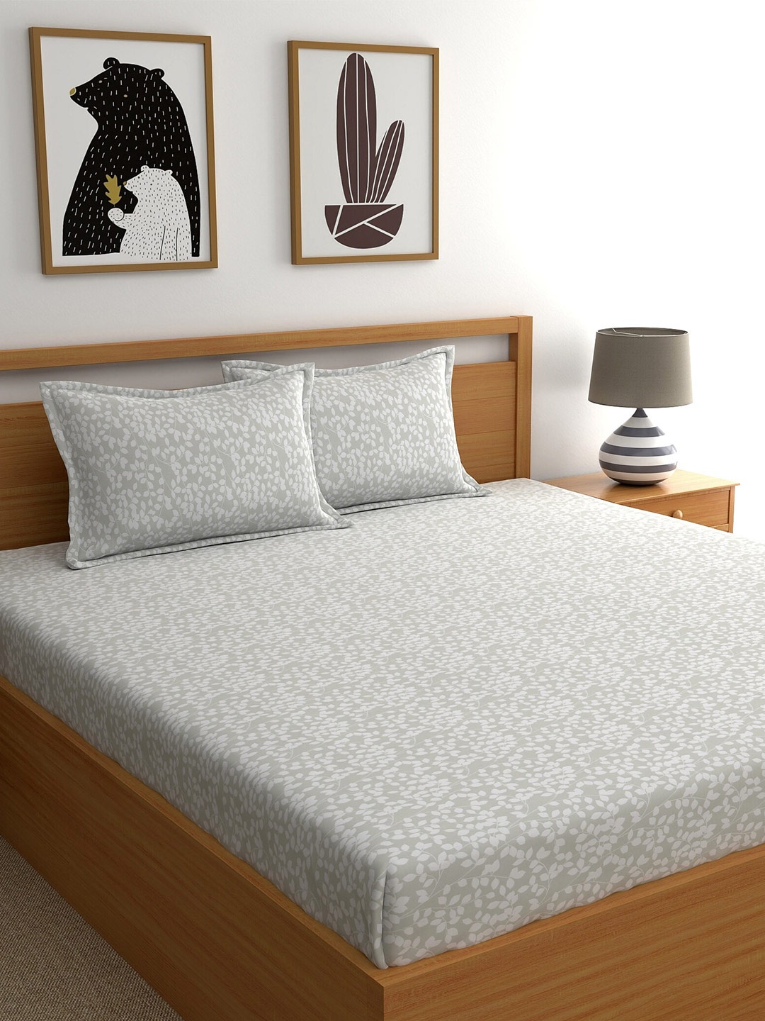Dreamscape Olive Green & Green Floral 300 TC Pure Cotton King Bedsheet & 2 Pillow Covers
Dreamscape Olive Green & Green Floral 300 TC Pure Cotton King Bedsheet & 2 Pillow Covers