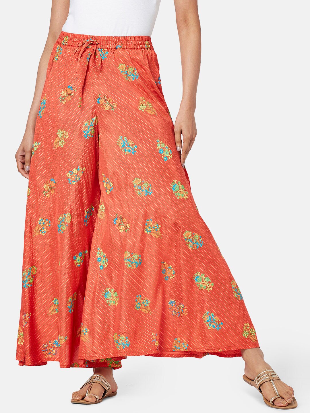 RANGMANCH BY PANTALOONS Women Printed Cotton Flared Elasticated Ethnic Palazzos, Orange
RANGMANCH BY PANTALOONS Women Printed Cotton Flared Elasticated Ethnic Palazzos, Orange