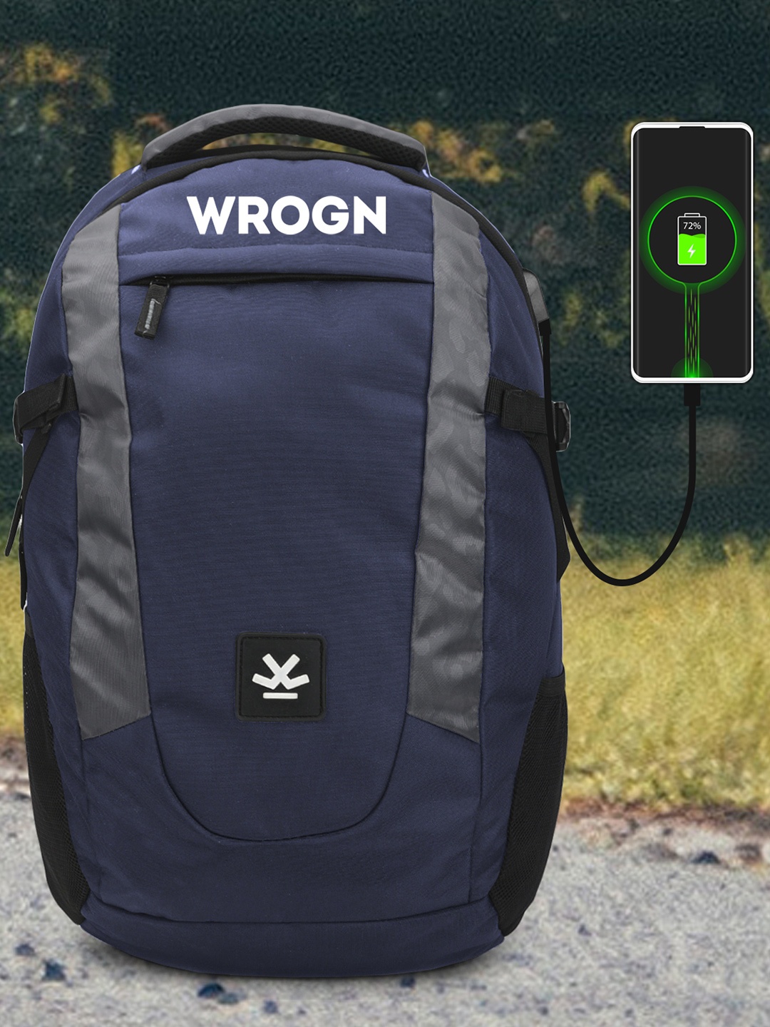 WROGN Ergonomic Water Resistant Backpack with Reflective Strip & Rain Cover, Navy blue
WROGN Ergonomic Water Resistant Backpack with Reflective Strip & Rain Cover, Navy blue