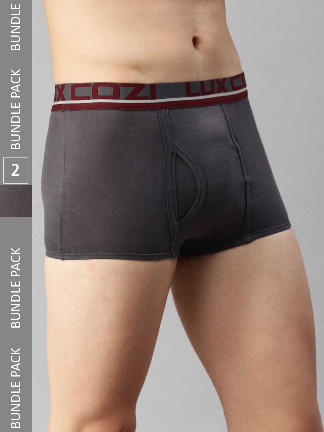 Lux Cozi Men Pack Of 2 Pure Cotton Outer Elastic Short Trunks- COZI_GLO_MT_BM_2PC, Charcoal
Lux Cozi Men Pack Of 2 Pure Cotton Outer Elastic Short Trunks- COZI_GLO_MT_BM_2PC, Charcoal