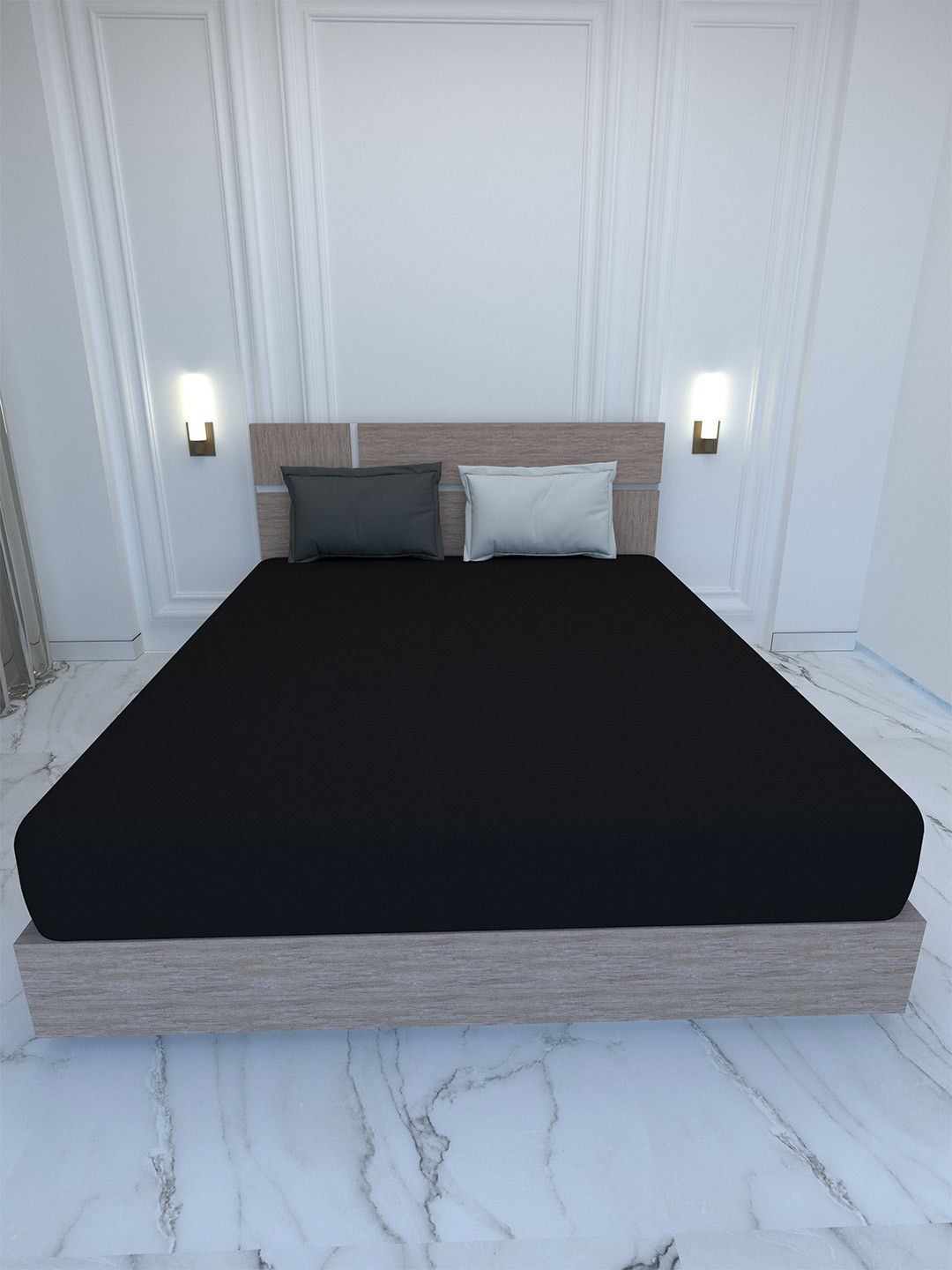 Pure Decor Palace Black & Grey 400 TC Pure Cotton King Bedsheet & Pillow Covers
Pure Decor Palace Black & Grey 400 TC Pure Cotton King Bedsheet & Pillow Covers