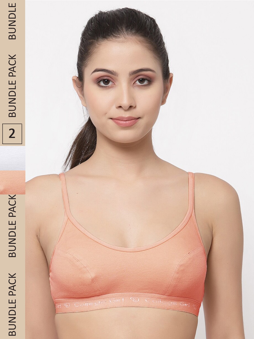 College Girl Pack Of 2 Cotton Non Padded All Day Comfort Training or Gym Cut & Sew Bra, Peach
College Girl Pack Of 2 Cotton Non Padded All Day Comfort Training or Gym Cut & Sew Bra, Peach