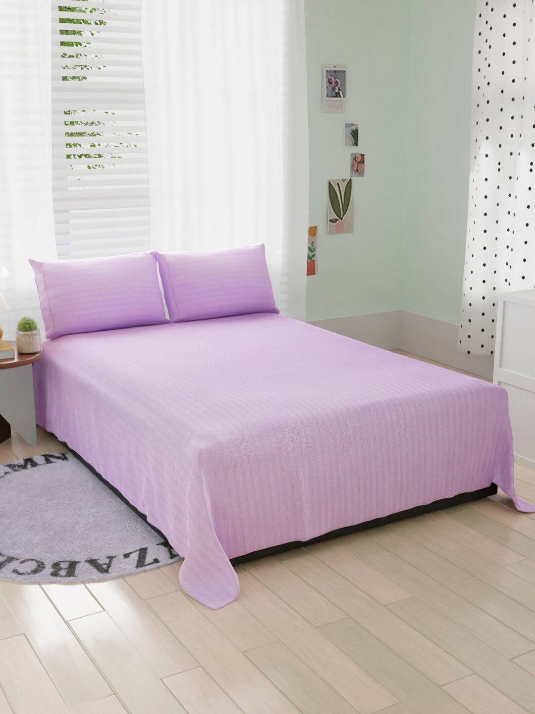 BELVOSTUM Purple Striped 220 TC Microfiber Double King Bedsheet With 2 Pillow Covers
BELVOSTUM Purple Striped 220 TC Microfiber Double King Bedsheet With 2 Pillow Covers