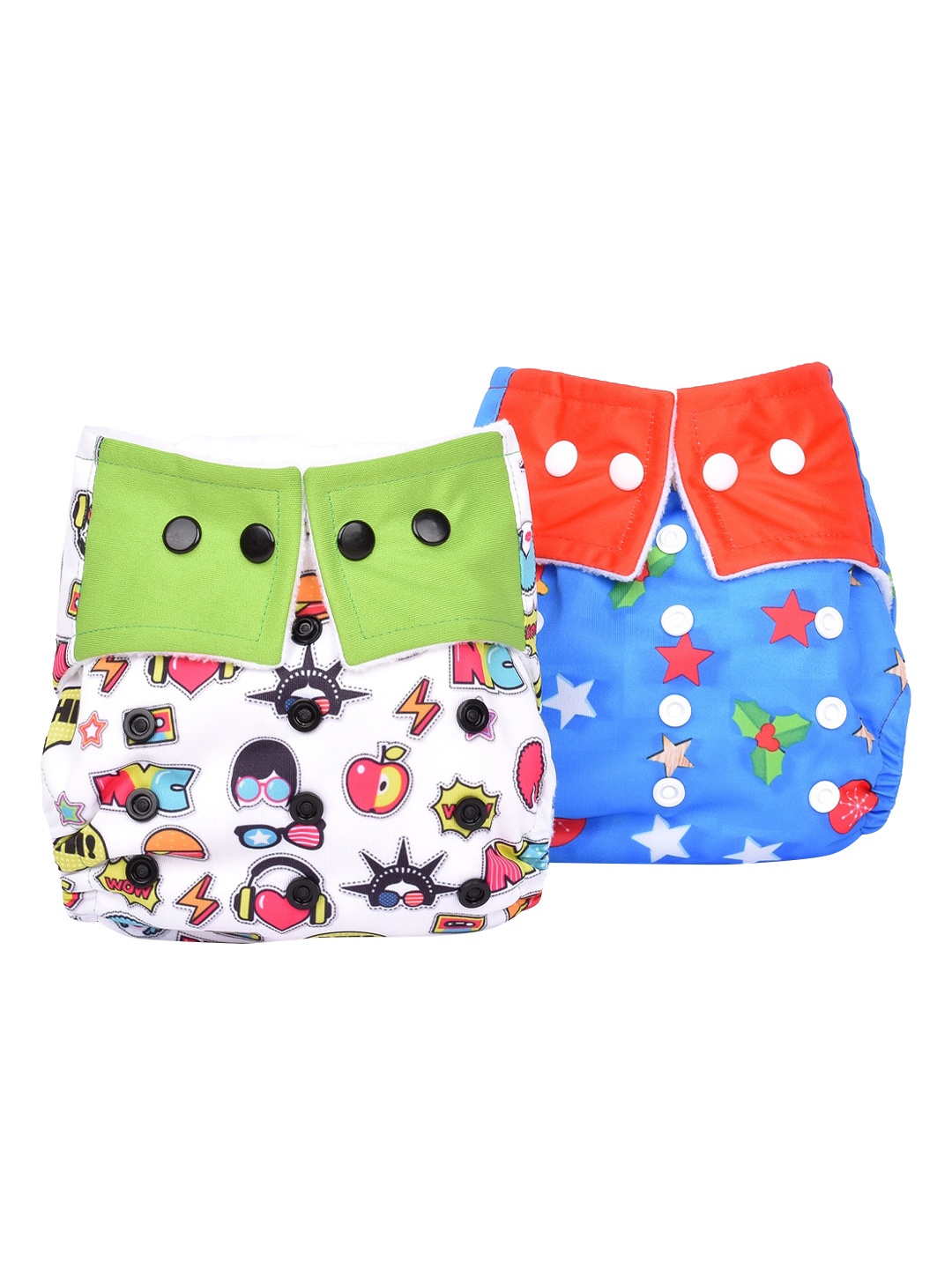 Moms Home Infants Set of 2 Baby Reusable Cotton Printed Pocket Diapers with 2 Inserts, Blue
Moms Home Infants Set of 2 Baby Reusable Cotton Printed Pocket Diapers with 2 Inserts, Blue
