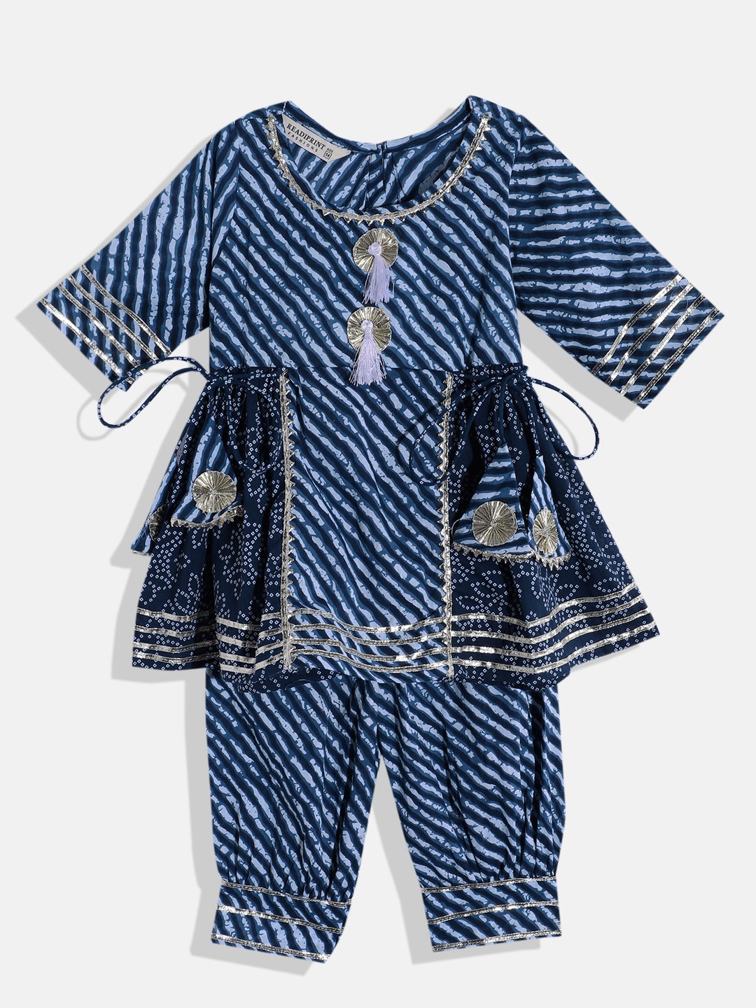 Readiprint Fashions Leheriya Girls Printed Gotta Patti Pure Cotton Kurti with Salwar, Blue
Readiprint Fashions Leheriya Girls Printed Gotta Patti Pure Cotton Kurti with Salwar, Blue