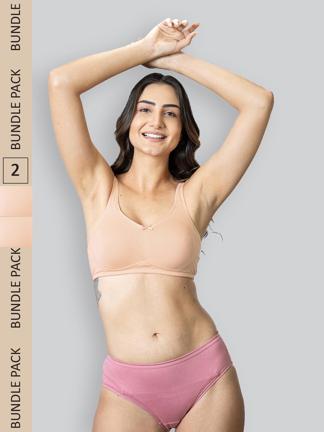 LYRA Pack Of 2 Premium Cotton Non Padded All Day Comfort Anti Odour Underwired Bra, Beige
LYRA Pack Of 2 Premium Cotton Non Padded All Day Comfort Anti Odour Underwired Bra, Beige