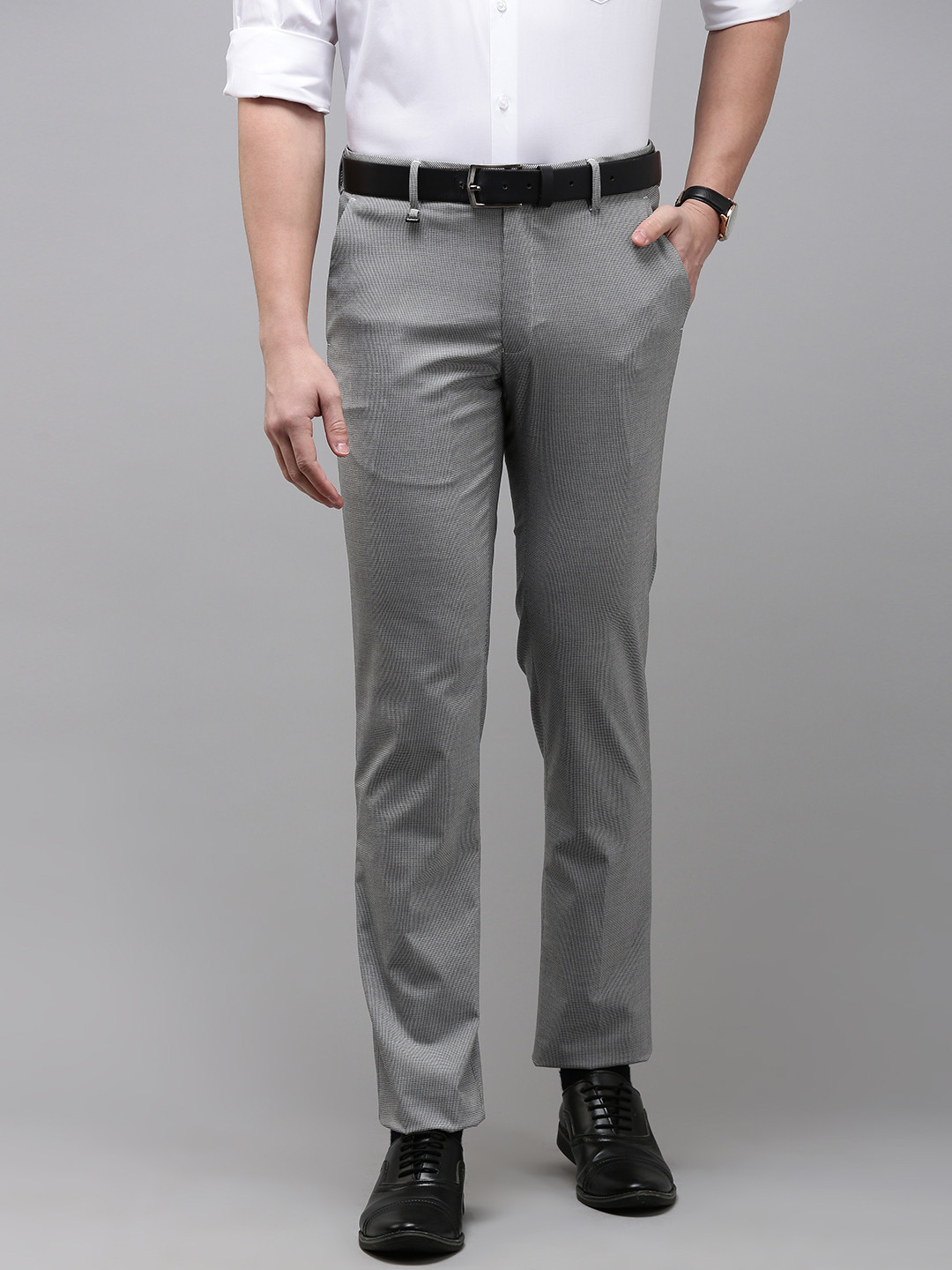 Van Heusen Men Textured Self Design Slim Fit Mid-Rise Woven Flat-Front Formal Trousers, Grey
Van Heusen Men Textured Self Design Slim Fit Mid-Rise Woven Flat-Front Formal Trousers, Grey