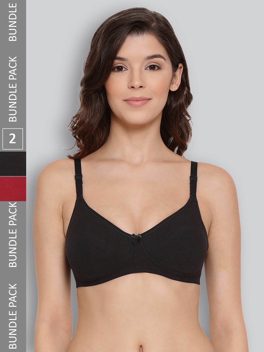 LYRA Pack Of 2 Combed Cotton Wirefree Secret Support Bra with Detachable Strap, Black
LYRA Pack Of 2 Combed Cotton Wirefree Secret Support Bra with Detachable Strap, Black