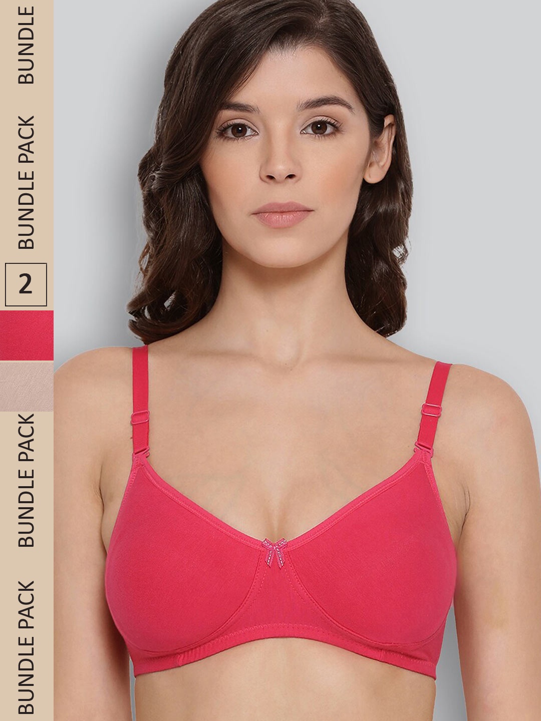 LYRA Pack Of 2 Combed Cotton Wirefree Secret Support Bra with Detachable Strap, Fuchsia
LYRA Pack Of 2 Combed Cotton Wirefree Secret Support Bra with Detachable Strap, Fuchsia