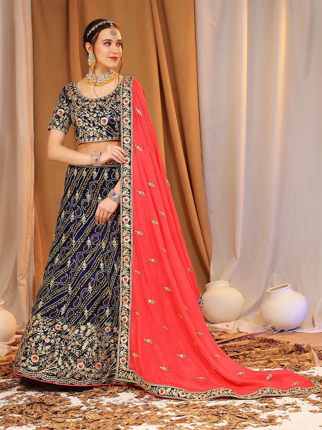 Leeza Store Embroidered Thread Work Semi-Stitched Lehenga & Unstitched Blouse With Dupatta, Blue
Leeza Store Embroidered Thread Work Semi-Stitched Lehenga & Unstitched Blouse With Dupatta, Blue