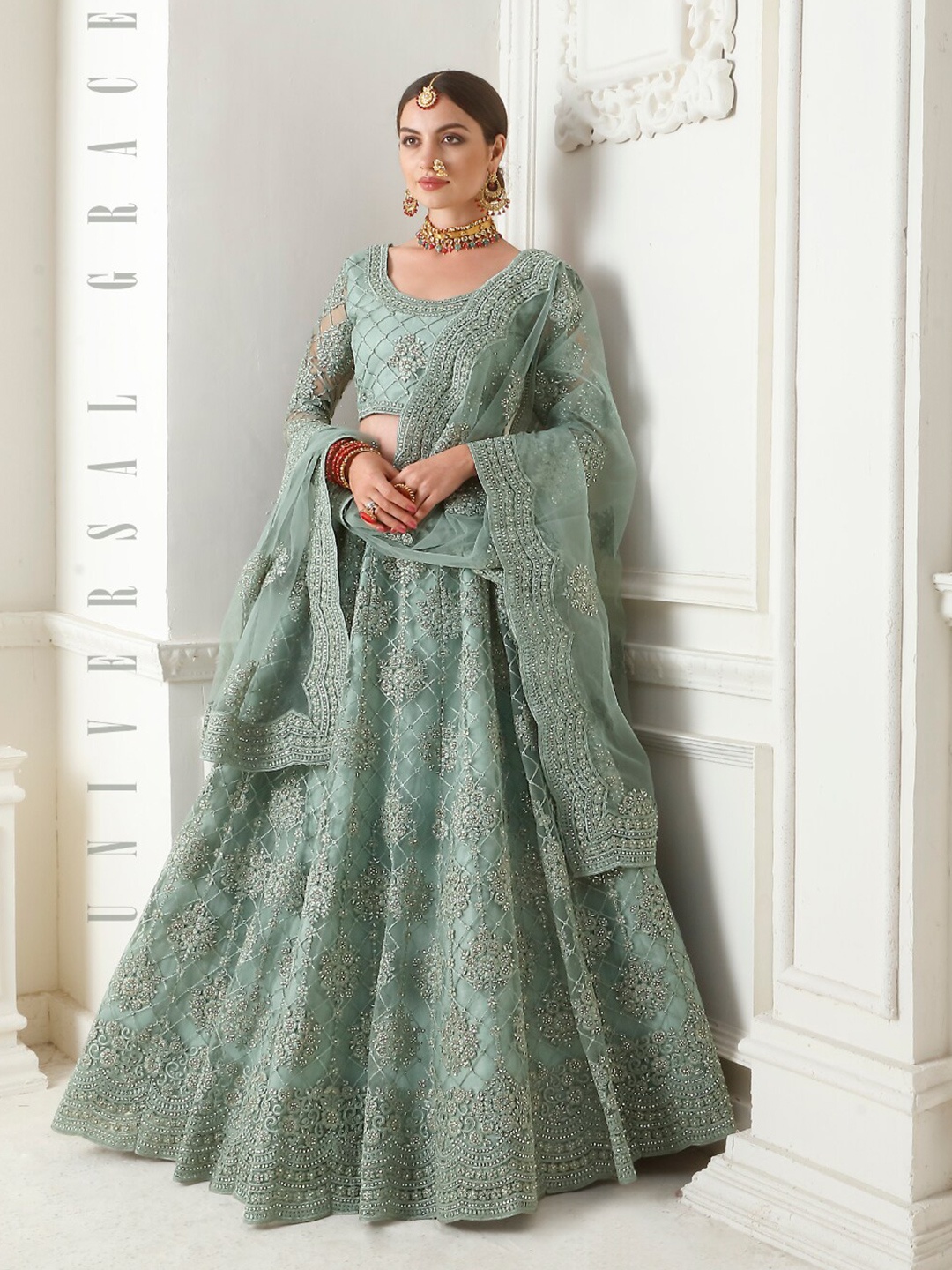 Angroop Embroidered Semi-Stitched Lehenga & Unstitched Blouse With Dupatta, Sea green
Angroop Embroidered Semi-Stitched Lehenga & Unstitched Blouse With Dupatta, Sea green