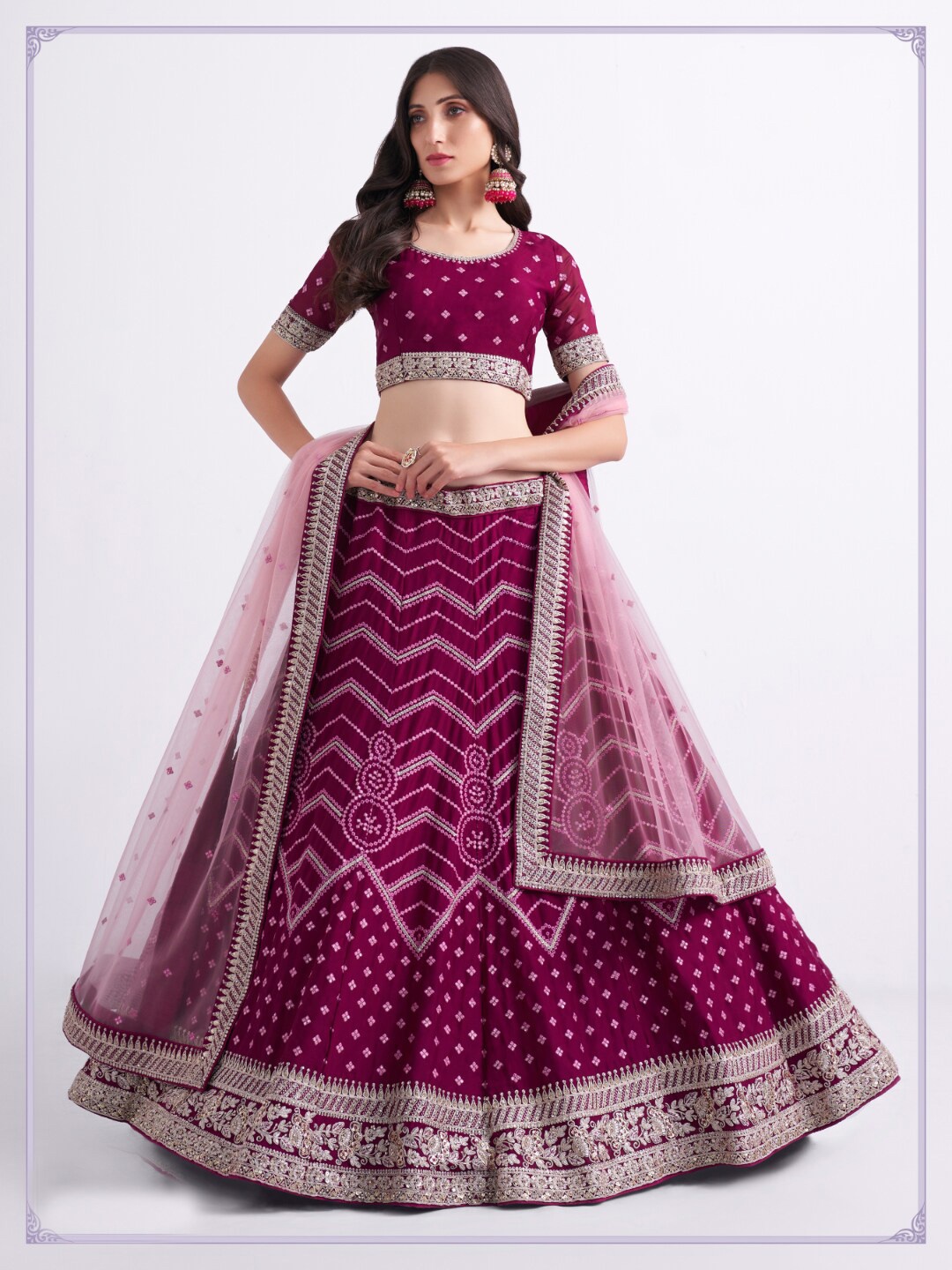 Angroop Embroidered Thread Work Semi-Stitched Lehenga & Unstitched Blouse With, Magenta
Angroop Embroidered Thread Work Semi-Stitched Lehenga & Unstitched Blouse With, Magenta