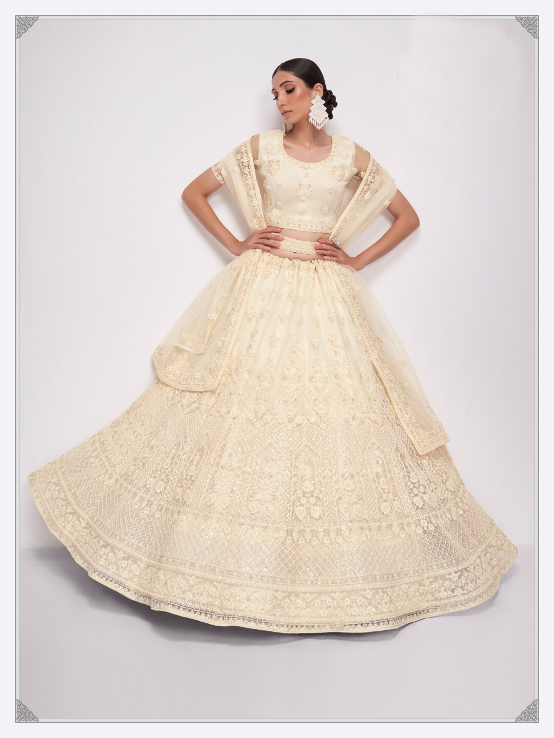 Angroop Embroidered Semi-Stitched Lehenga & Unstitched Blouse With Dupatta, Off white
Angroop Embroidered Semi-Stitched Lehenga & Unstitched Blouse With Dupatta, Off white