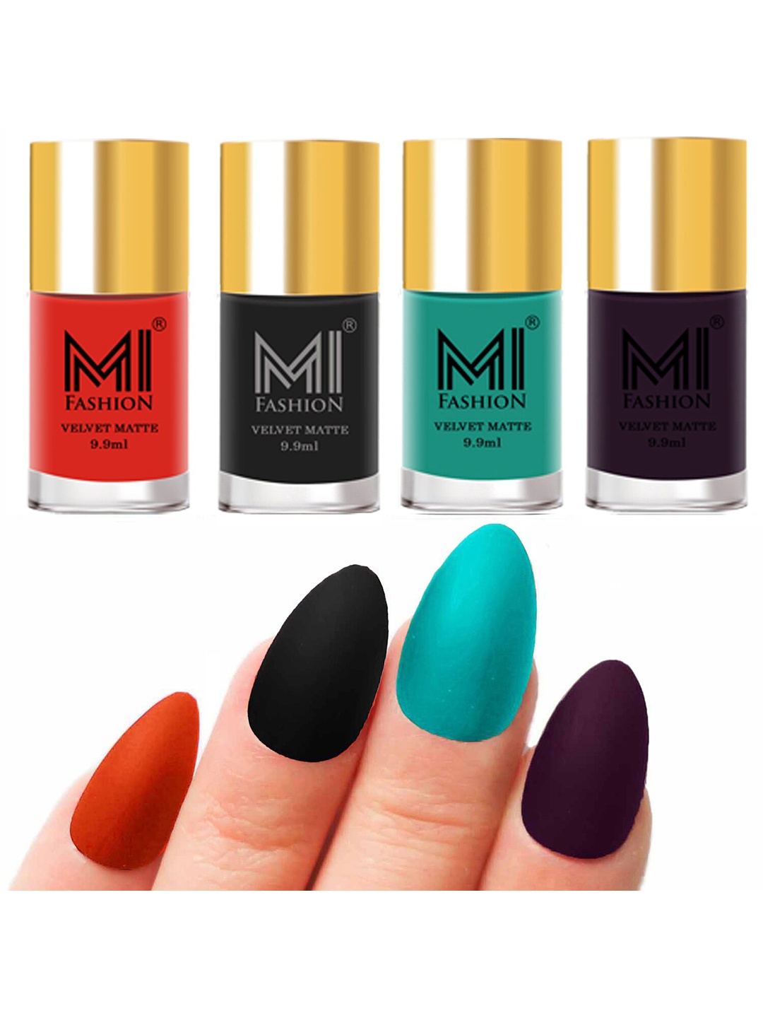MI FASHION Set Of 4 Velvet Matte Long Lasting Nail Polish- 9.9 ml Each, Orange
MI FASHION Set Of 4 Velvet Matte Long Lasting Nail Polish- 9.9 ml Each, Orange